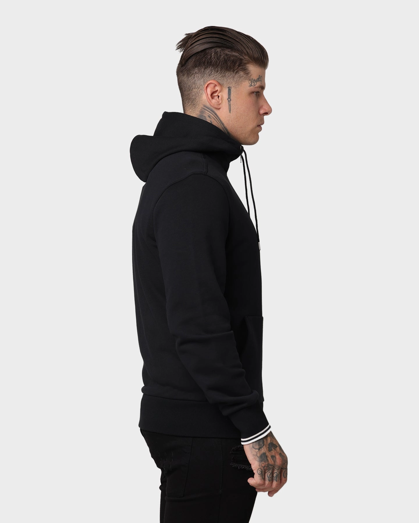 Fred Perry Hooded Zip Through Sweatshirt Black Infatuation