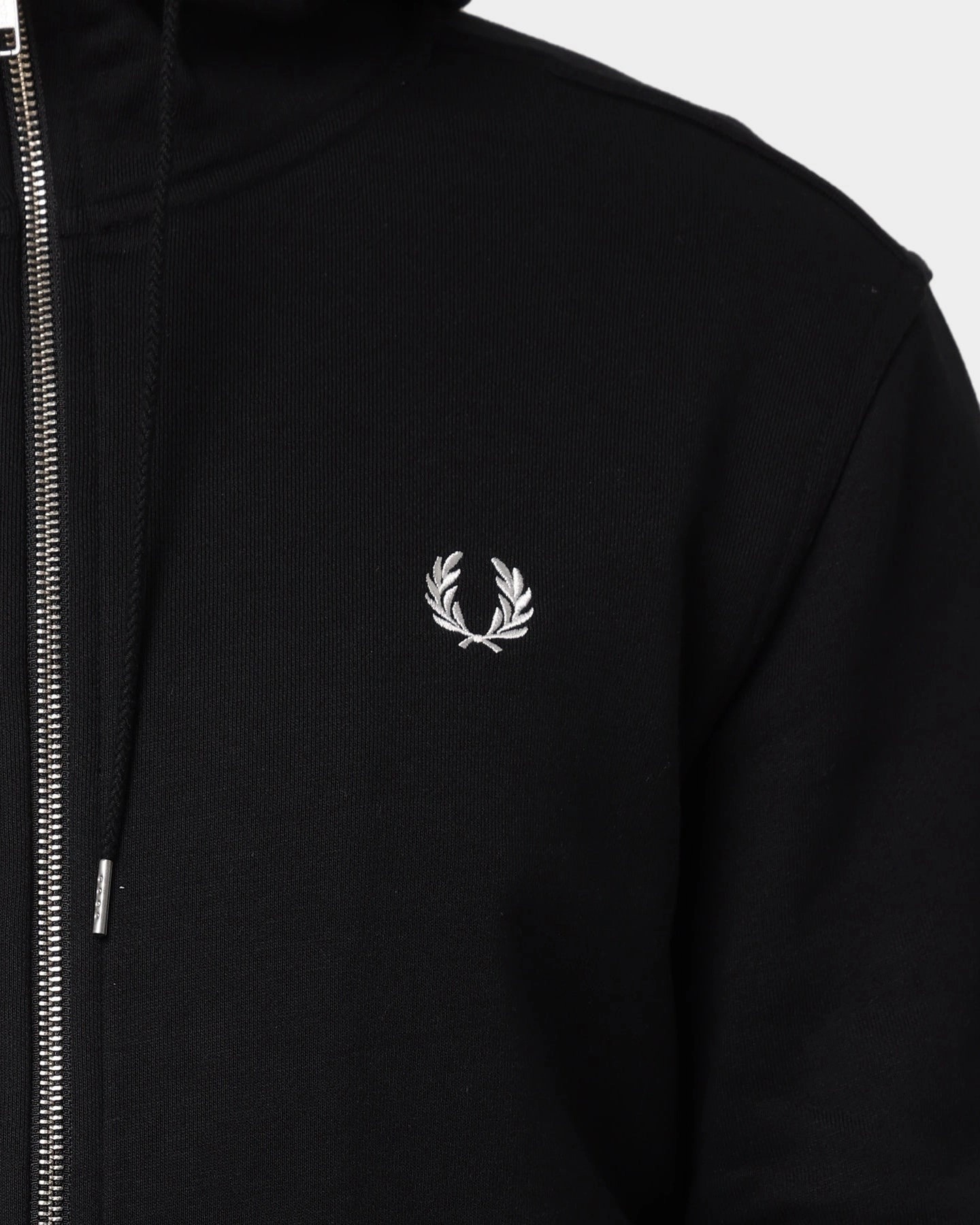 Fred Perry Hooded Zip Through Sweatshirt Black Collared