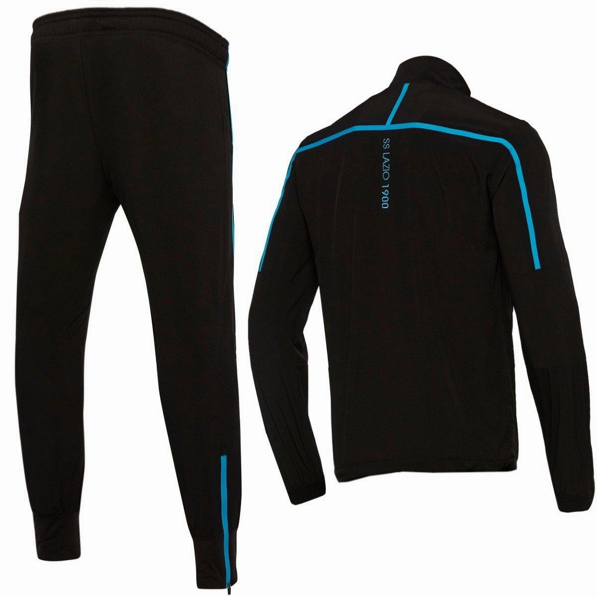 SS Lazio black presentation soccer tracksuit 2018/19 - Macron Quick Recovery HighEnergyReturnFoam