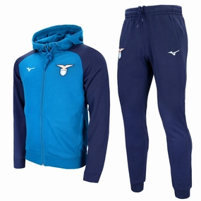 SS Lazio hooded casual presentation tracksuit 2024/25 - Mizuno HighImpactSupport wind-resistant