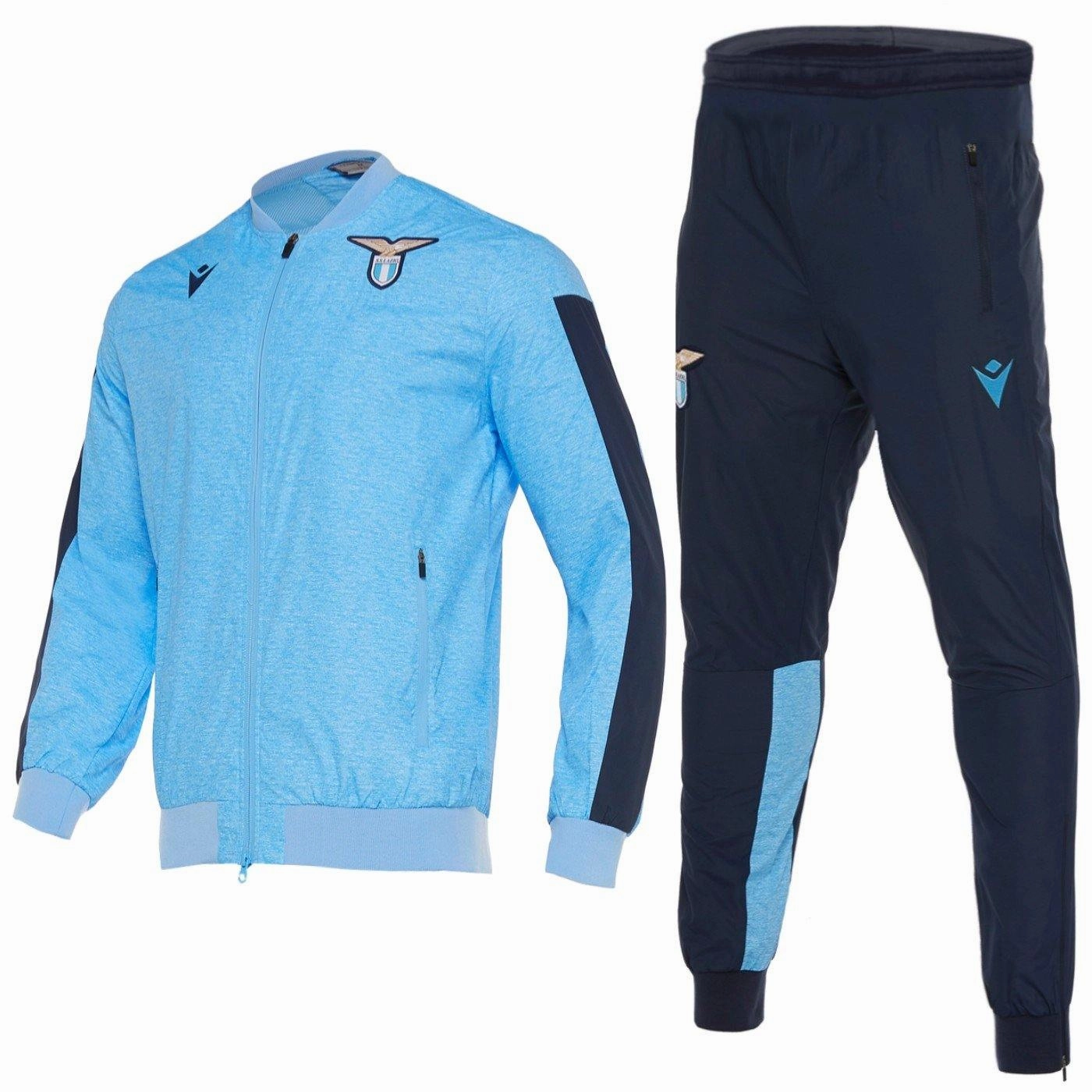 SS Lazio presentation soccer tracksuit sky blue 2019/20 - Macron attitude venue