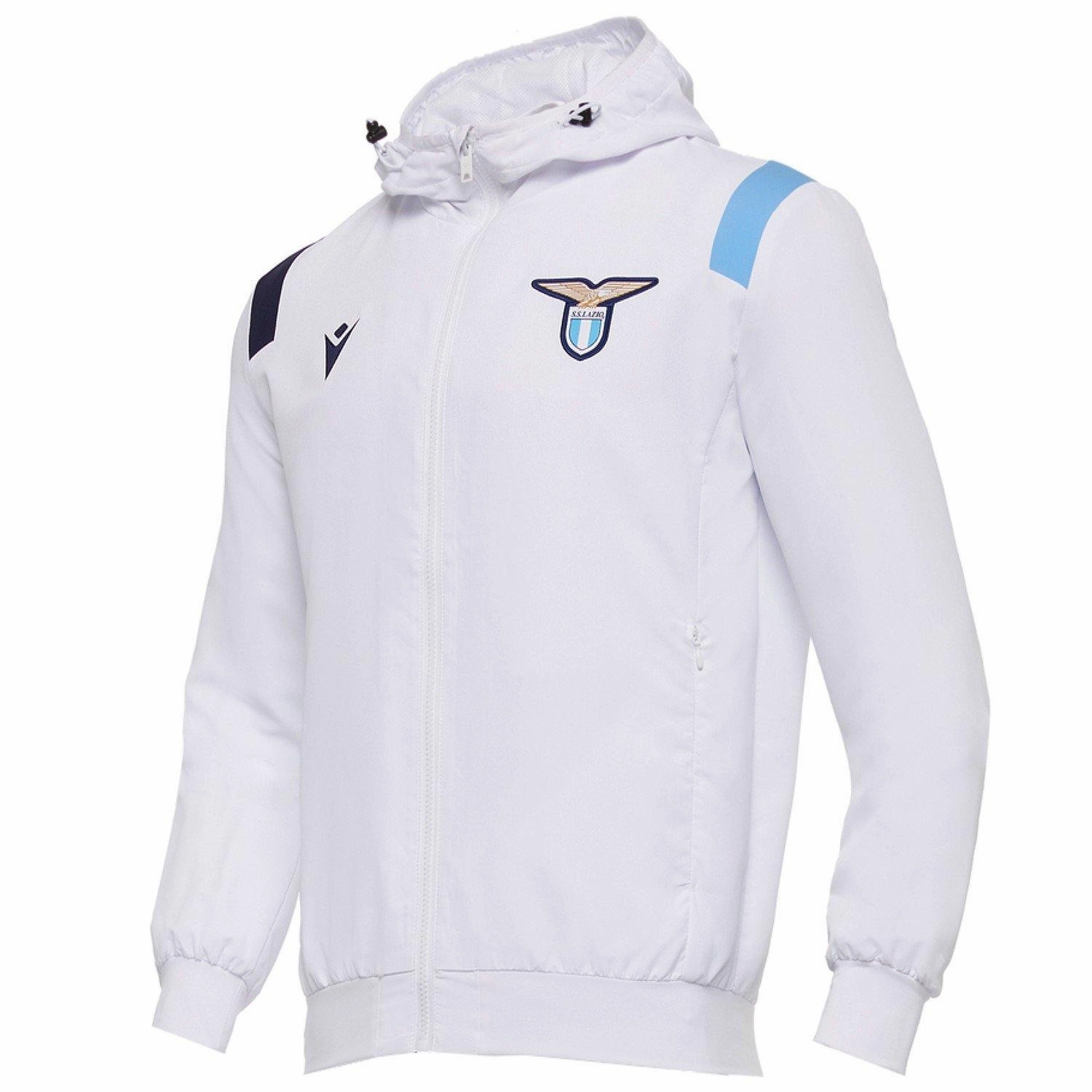 SS Lazio training presentation Soccer tracksuit 2020/21 - Macron Feeling Faux Leather