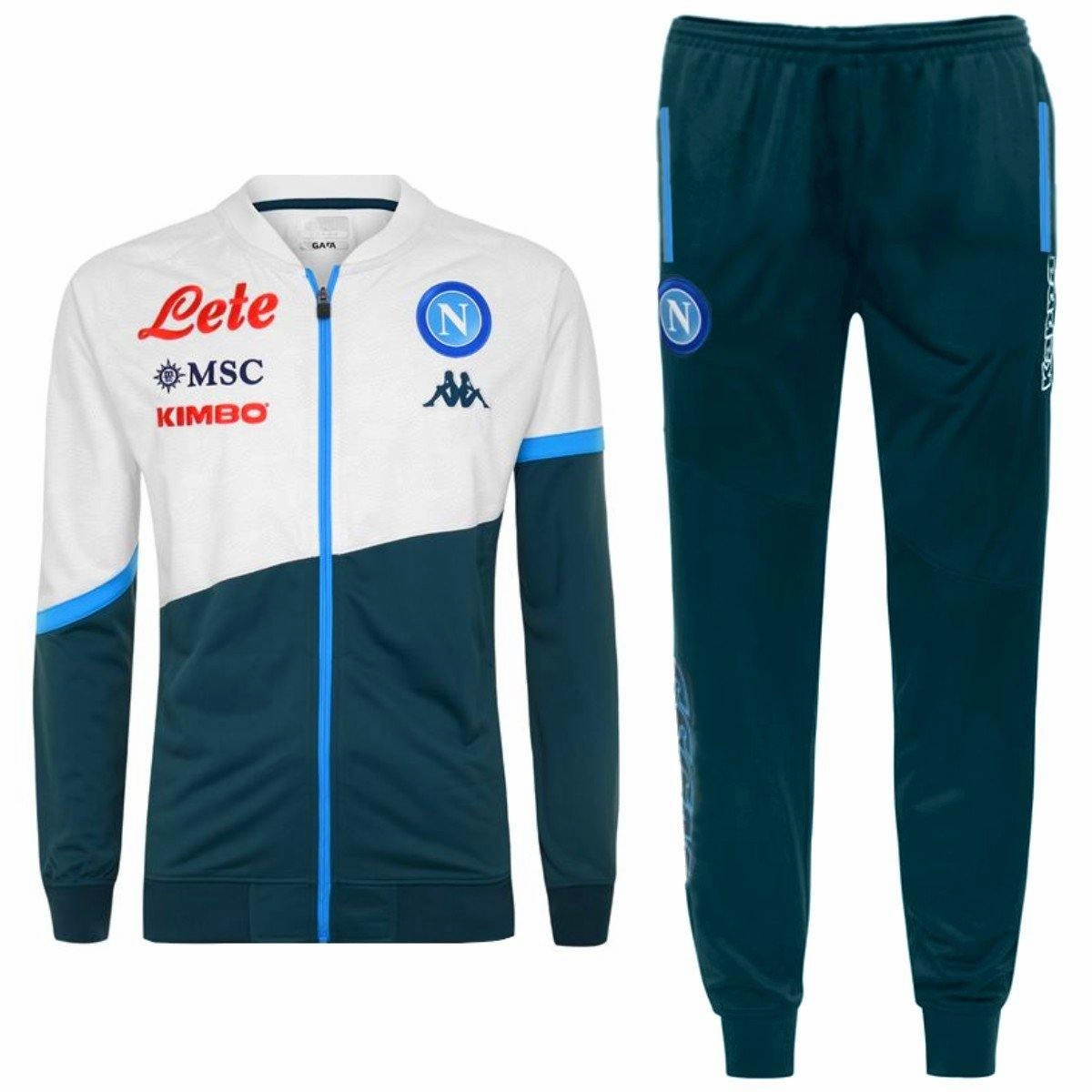 SSC Napoli green training presentation Soccer tracksuit 2020/21 - Kappa AntiChafe Design