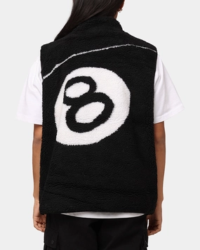 suitable for business trips St??ssy 8 Ball Sherpa Reversible Vest Black