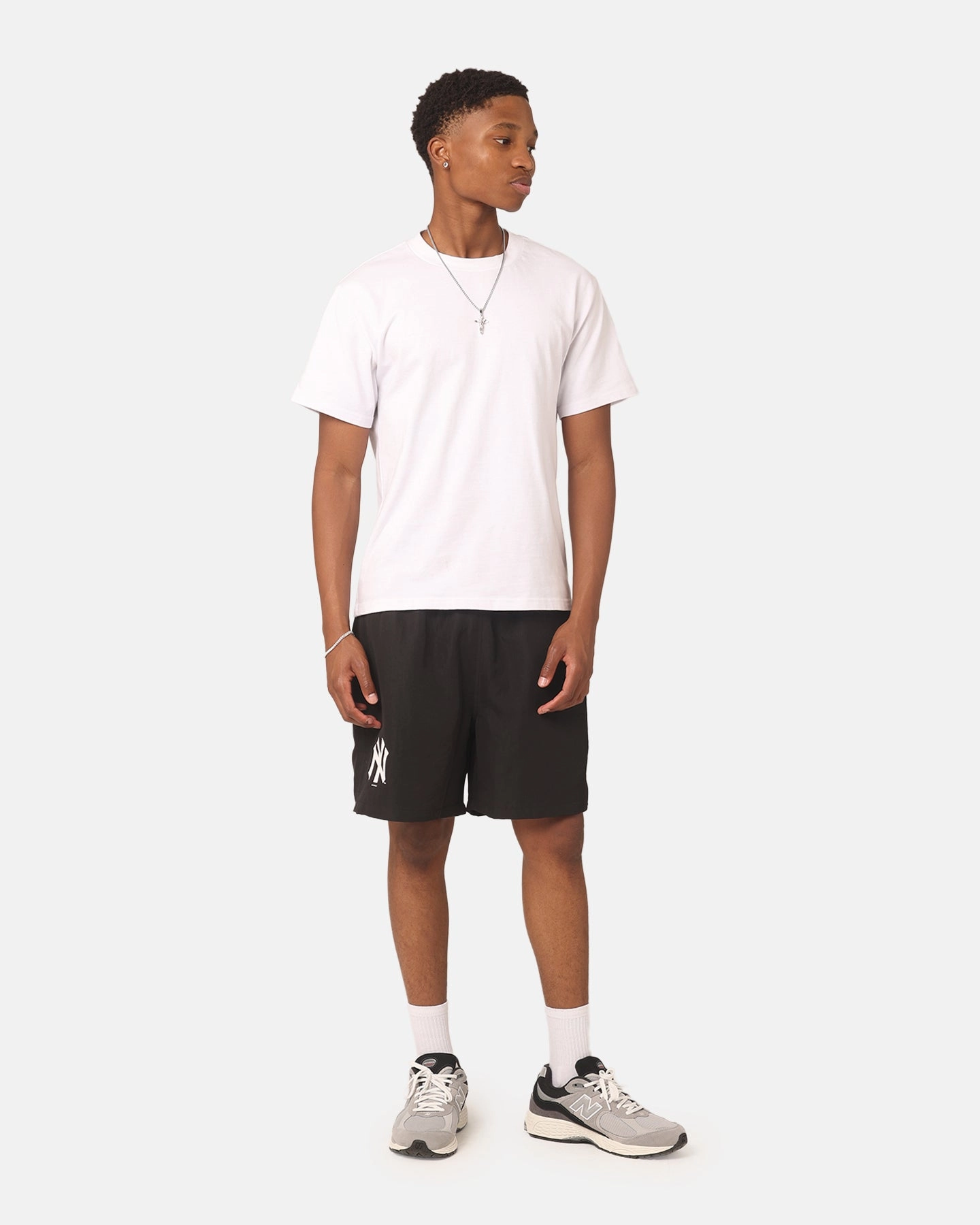 New Era New York Yankees Woven Shorts Black Easy Adjust Drawcord Compression Lining