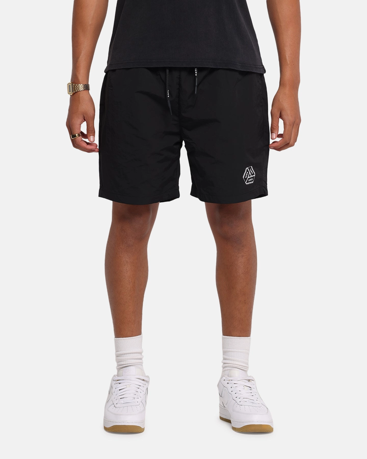 The Anti Order Reverse Logo Nylon Shorts Black Golf Apparel back-to-school