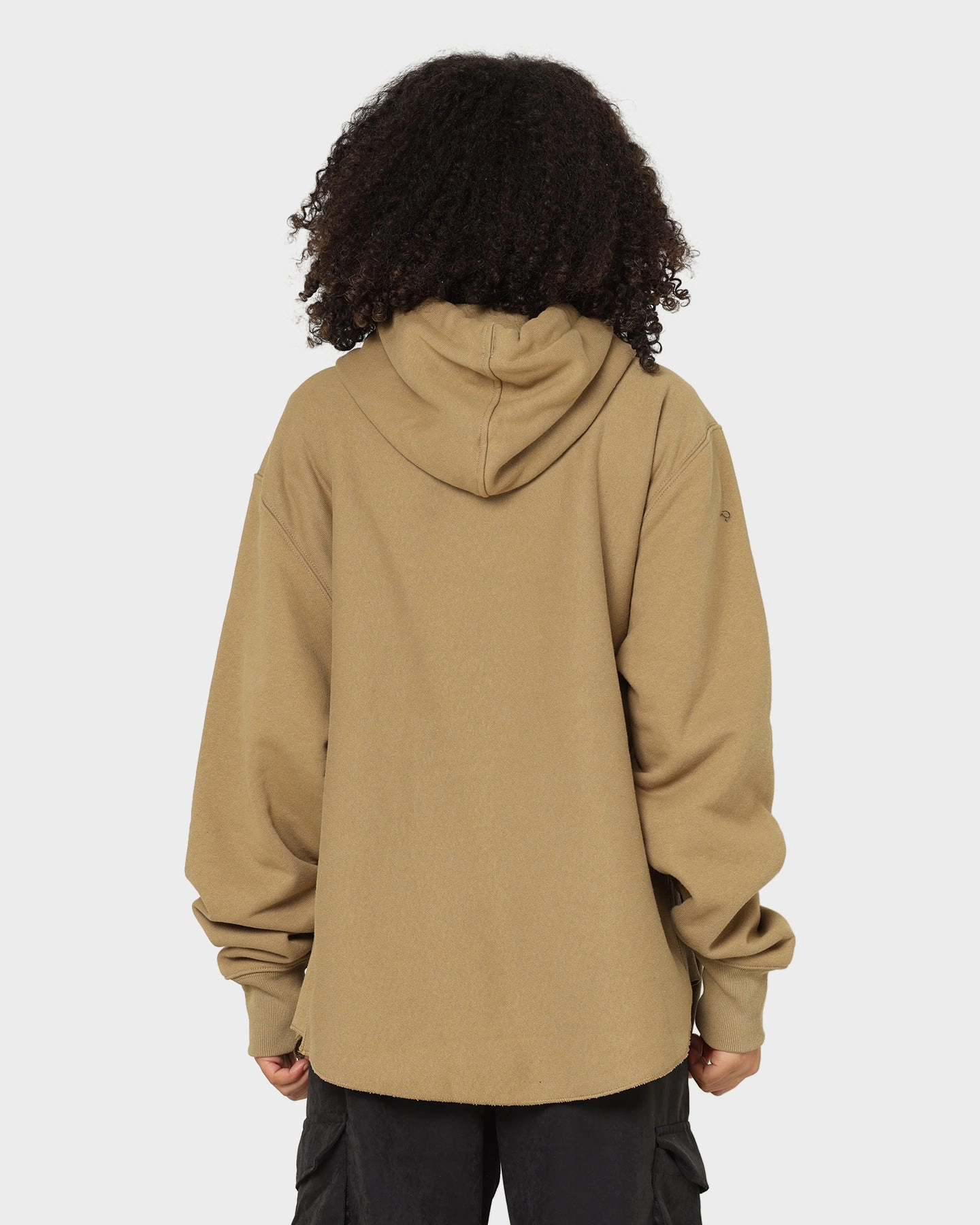 Champion Reverse Weave Boxy Anorak Hoodie Whole Wheat Khaki Water Resistant Material Anti Snag Zipper Pulls