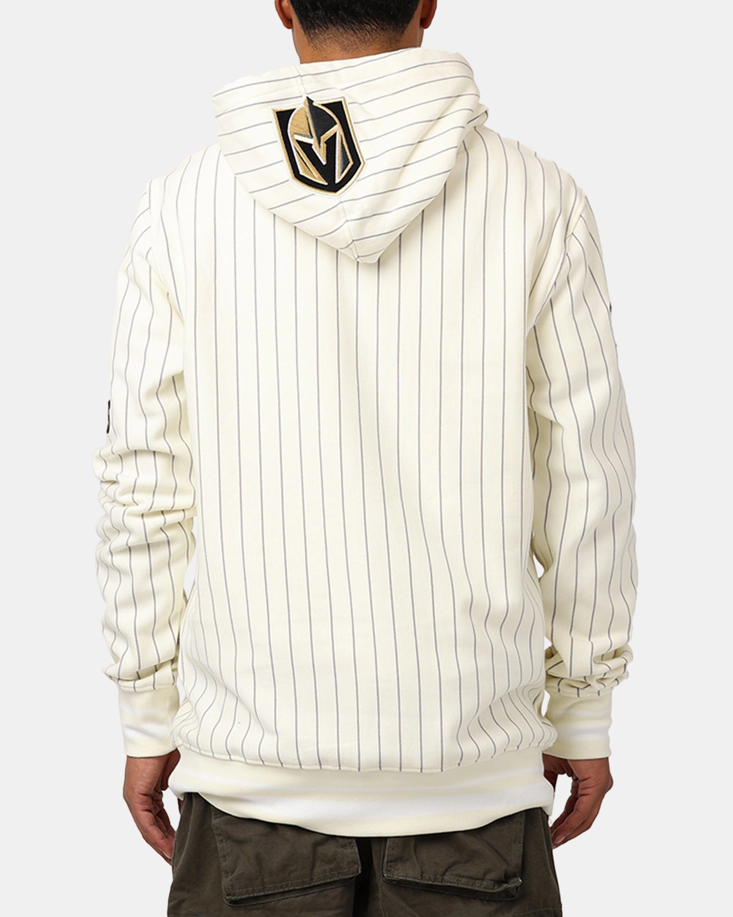 Pro Standard Vegas Golden Knights Pinstripe Hoodie Eggshell/Yellow Flexible Shoulder Mobility Flexible