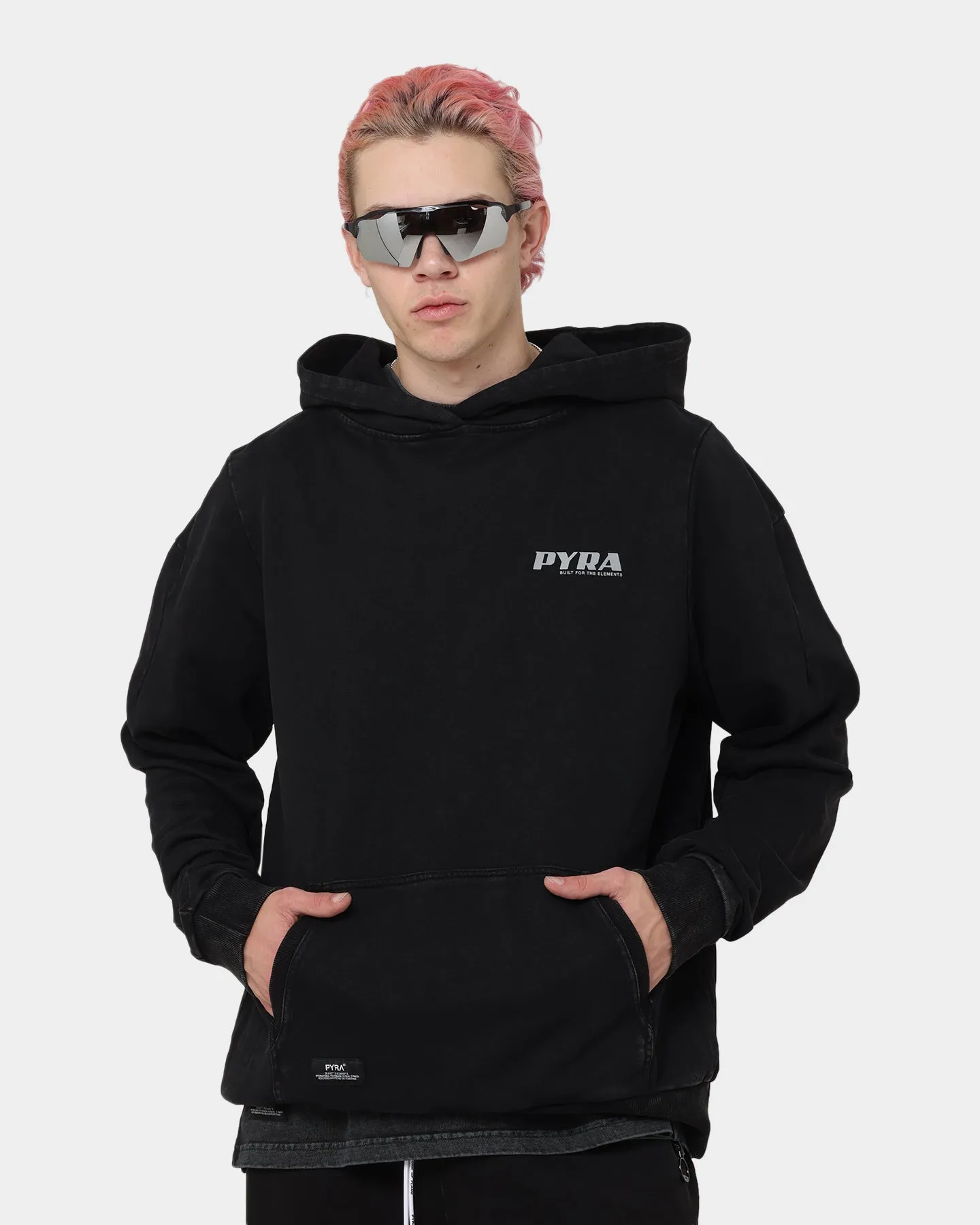 High Collar Fit polka dotted PYRA Elevation Vintage Hoodie Vintage Black