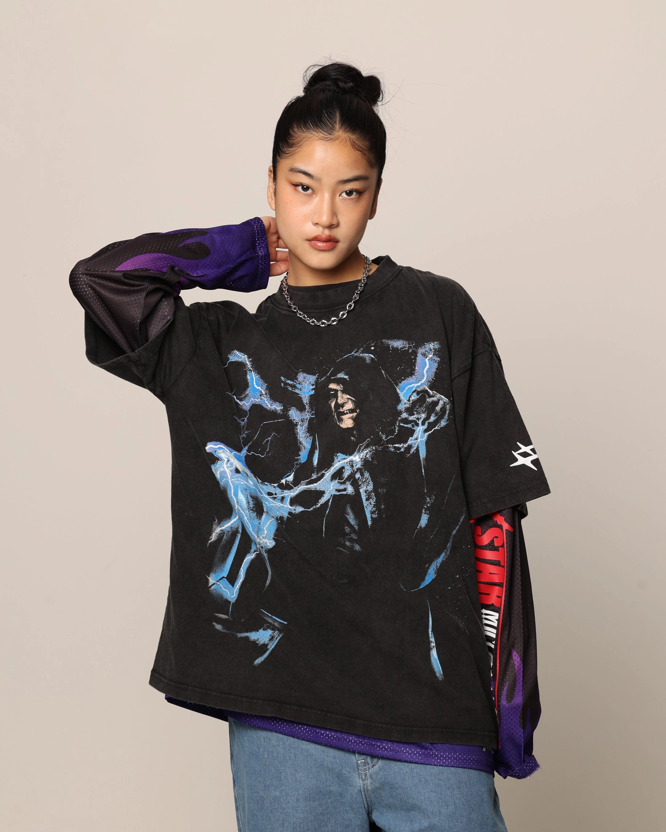 Anti-bacterial Fun and Comfortable Star Wars Darth Sidious T-Shirt Black Wash