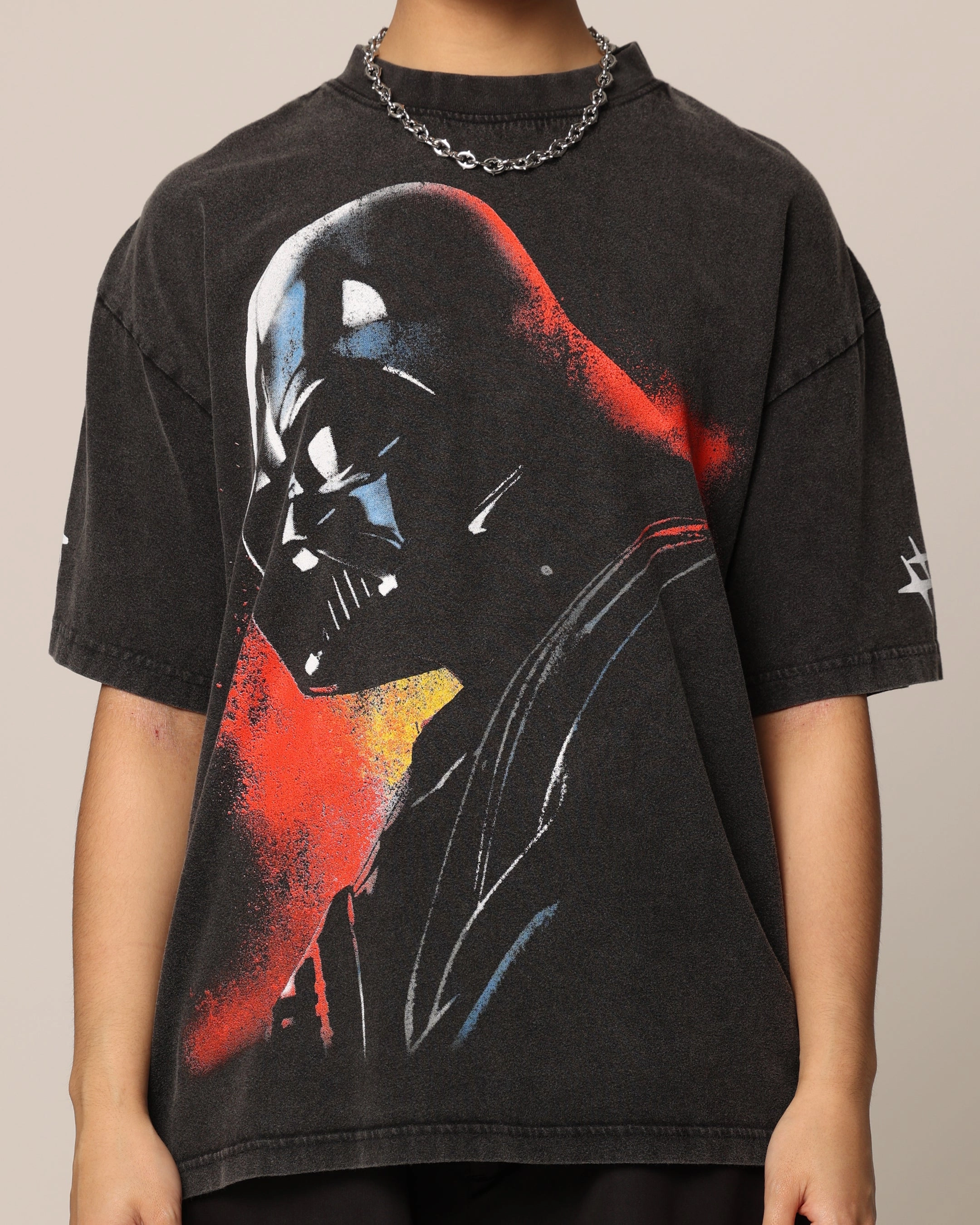 Colorfast Material Basic Piece Star Wars Darth Vader T-Shirt Charcoal