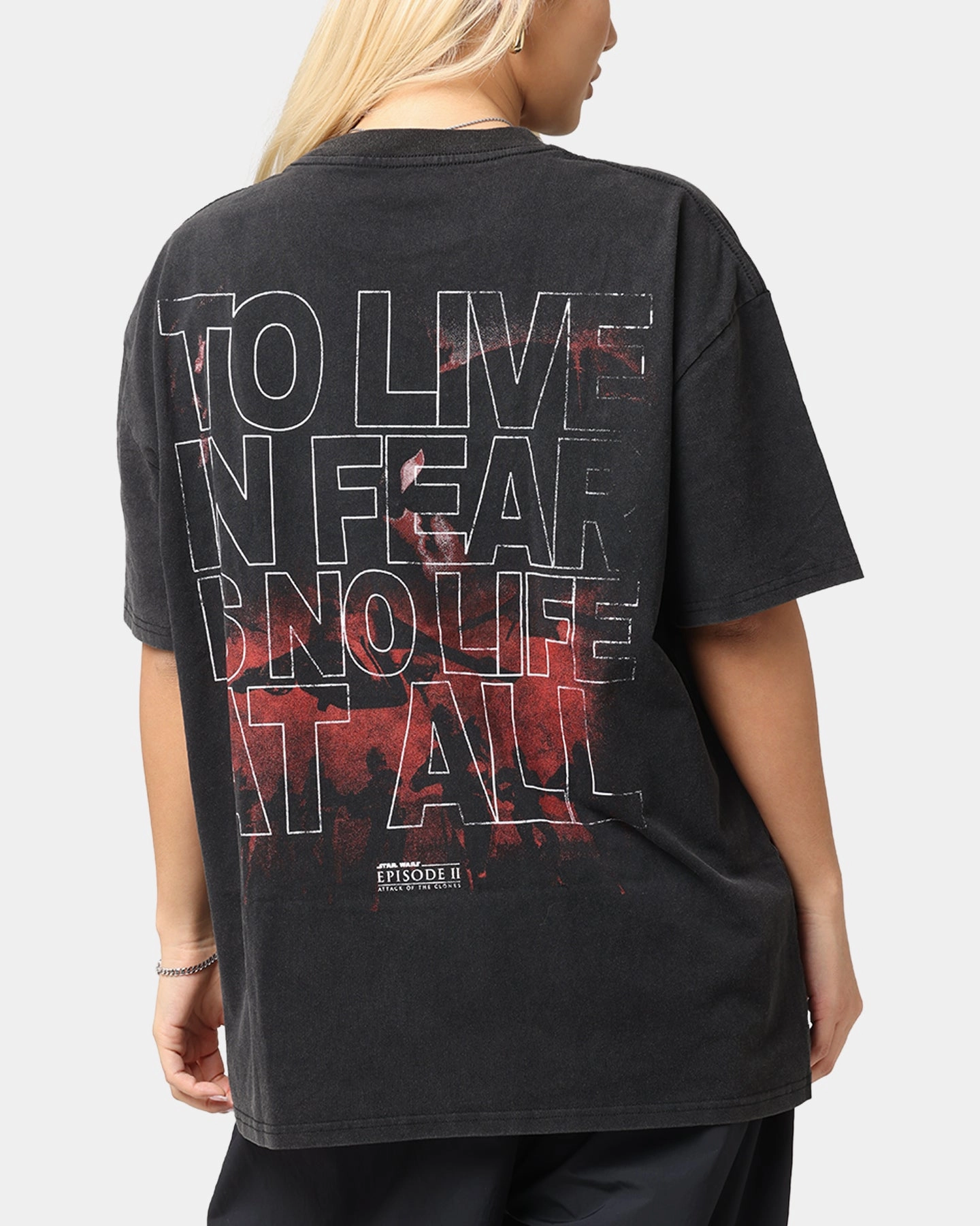 Star Wars Episode II Vintage T-Shirt Black Acidwash Relaxed Everyday Wear Seasonal Layering