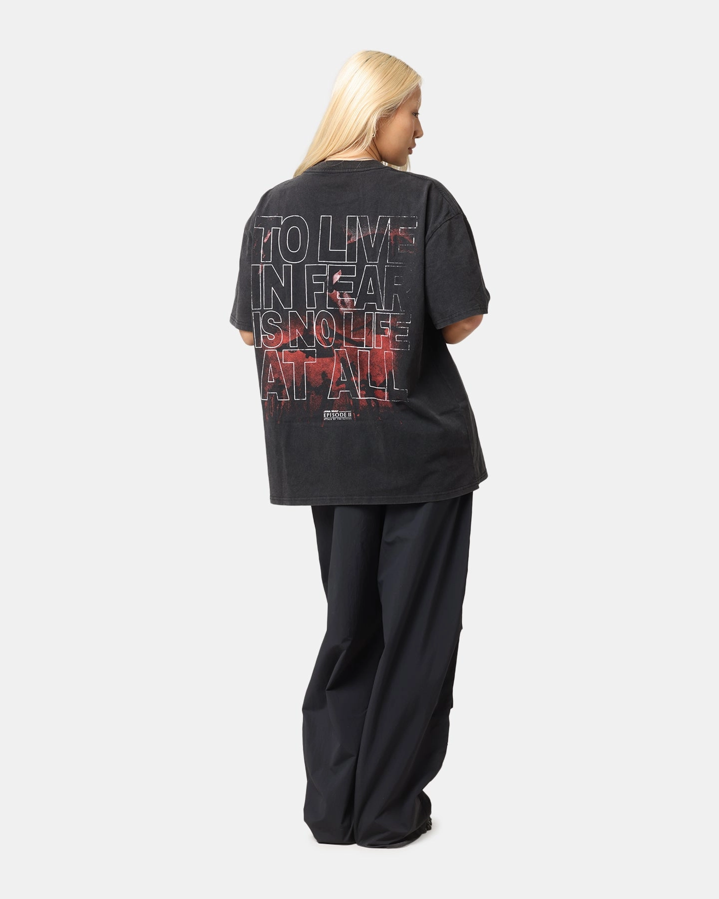 Soft Wearable Star Wars Episode II Vintage T-Shirt Black Acidwash