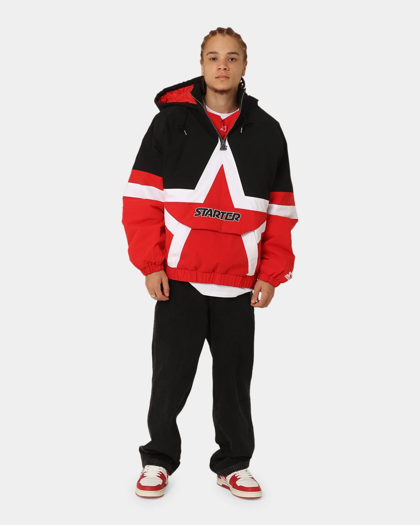 Starter Superstar Anorak Jacket Black/Red suitable for self use