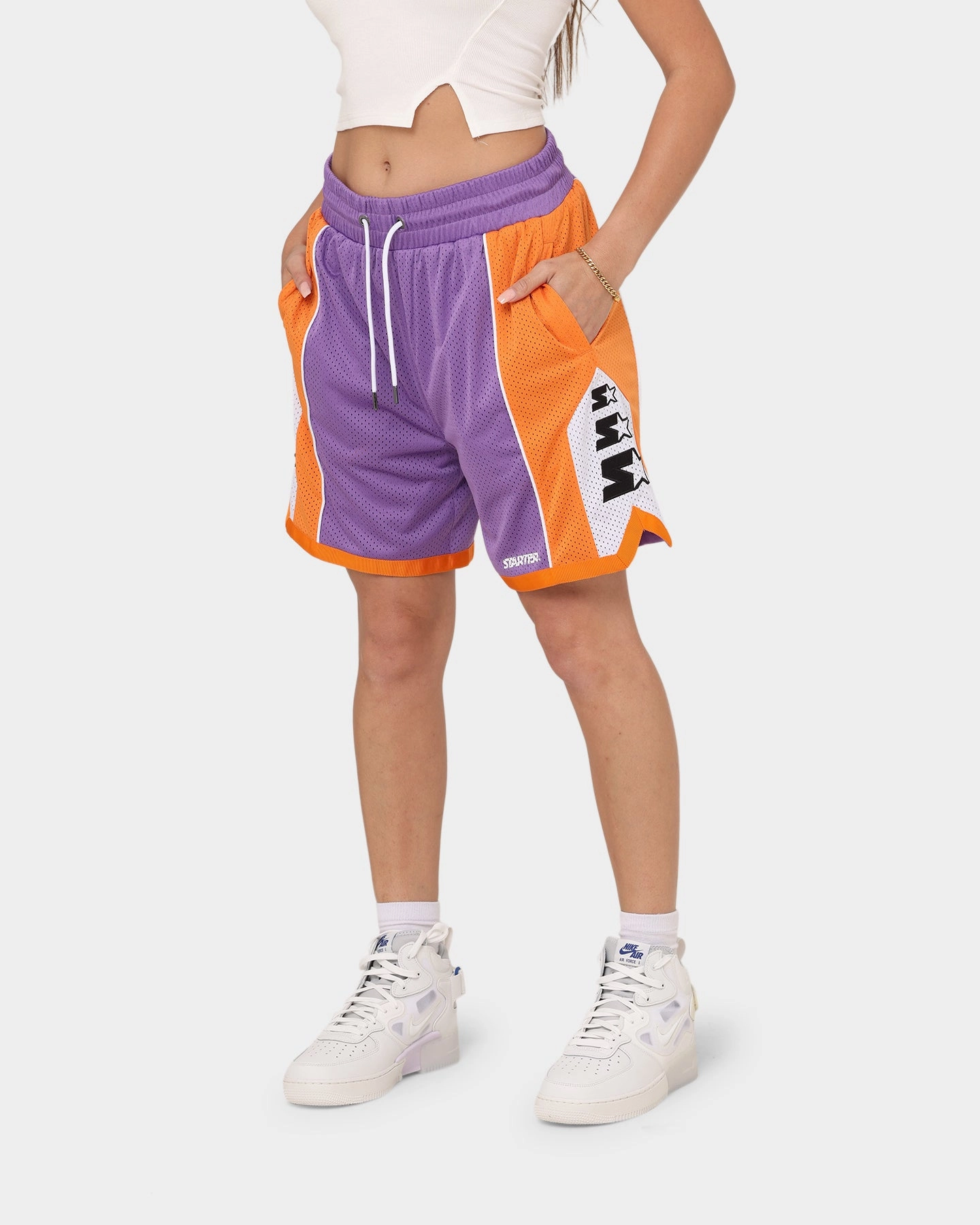 Starter Downtown Basketball Shorts Purple Heat Ready