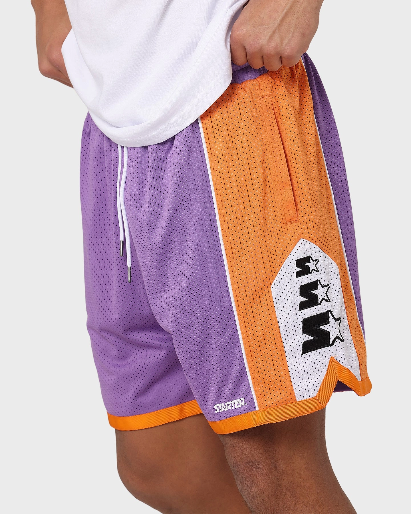 Starter Downtown Basketball Shorts Purple AntiStaticCoating