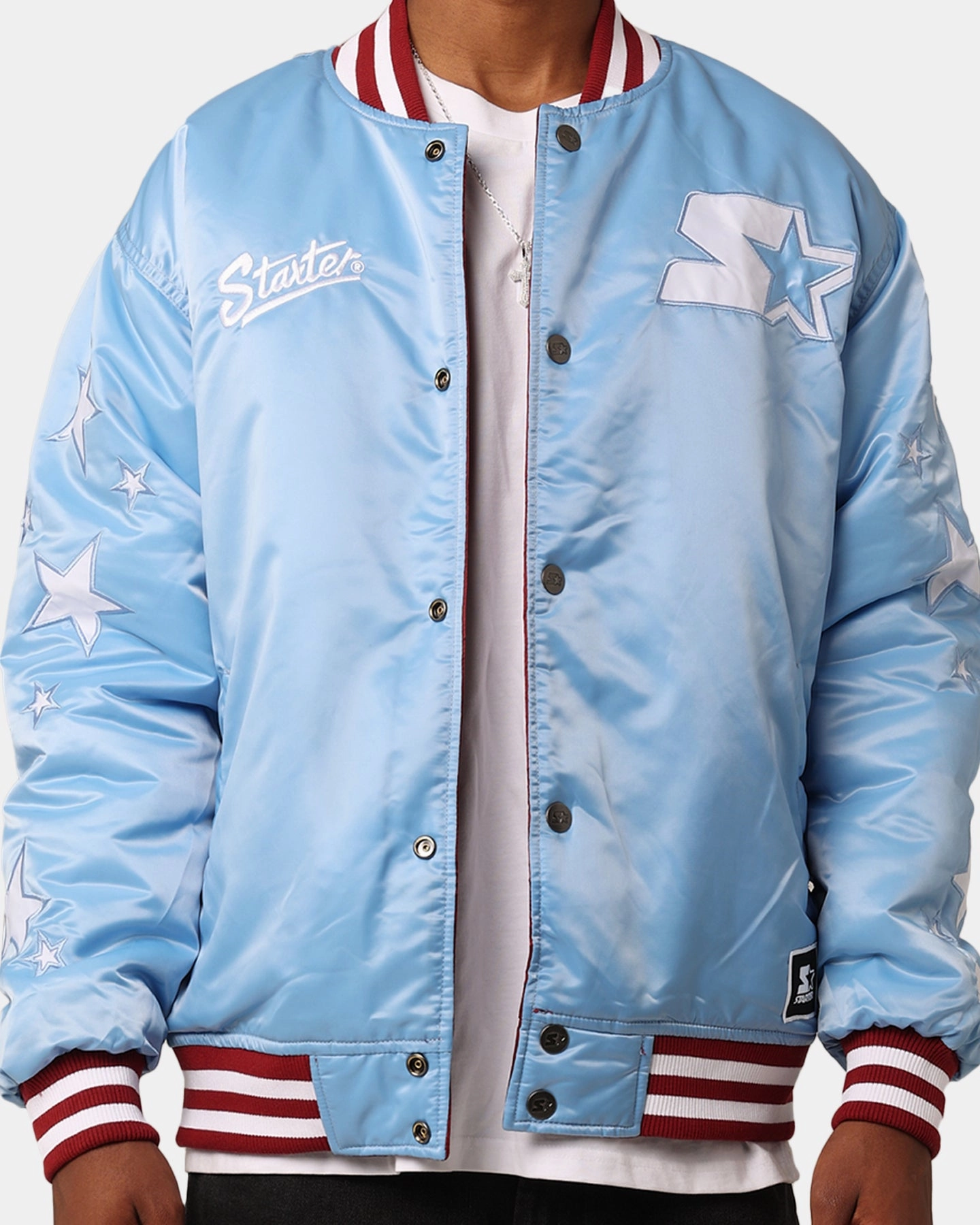 Adjustable Fit Starter Reversible Star Bomber Jacket Maroon/Blue