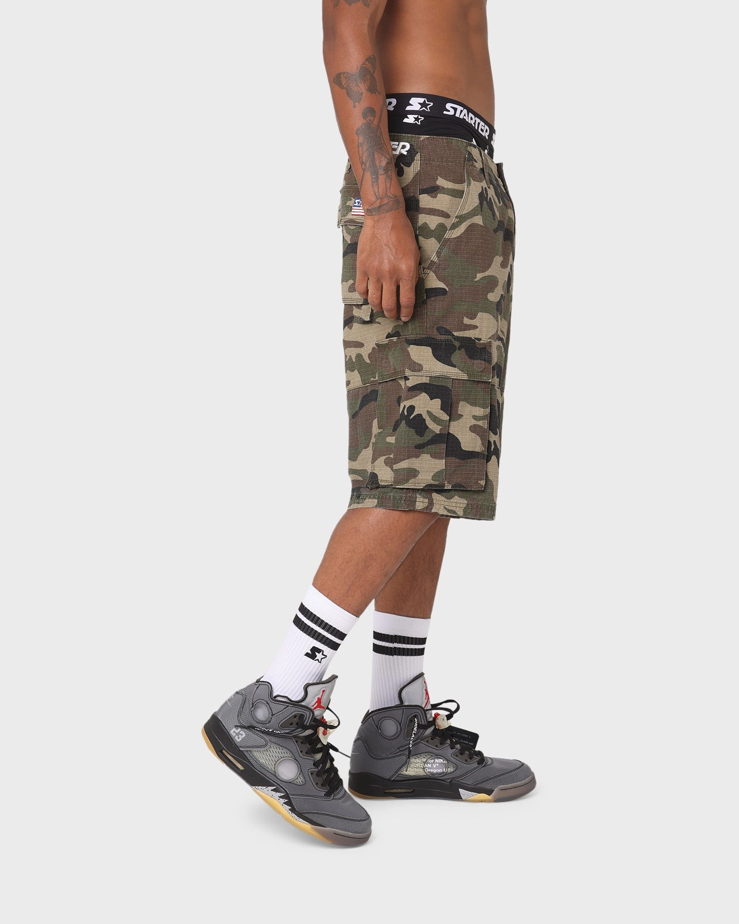 Starter Rugged Terrain Cargo Shorts Camo Print GussetDesign