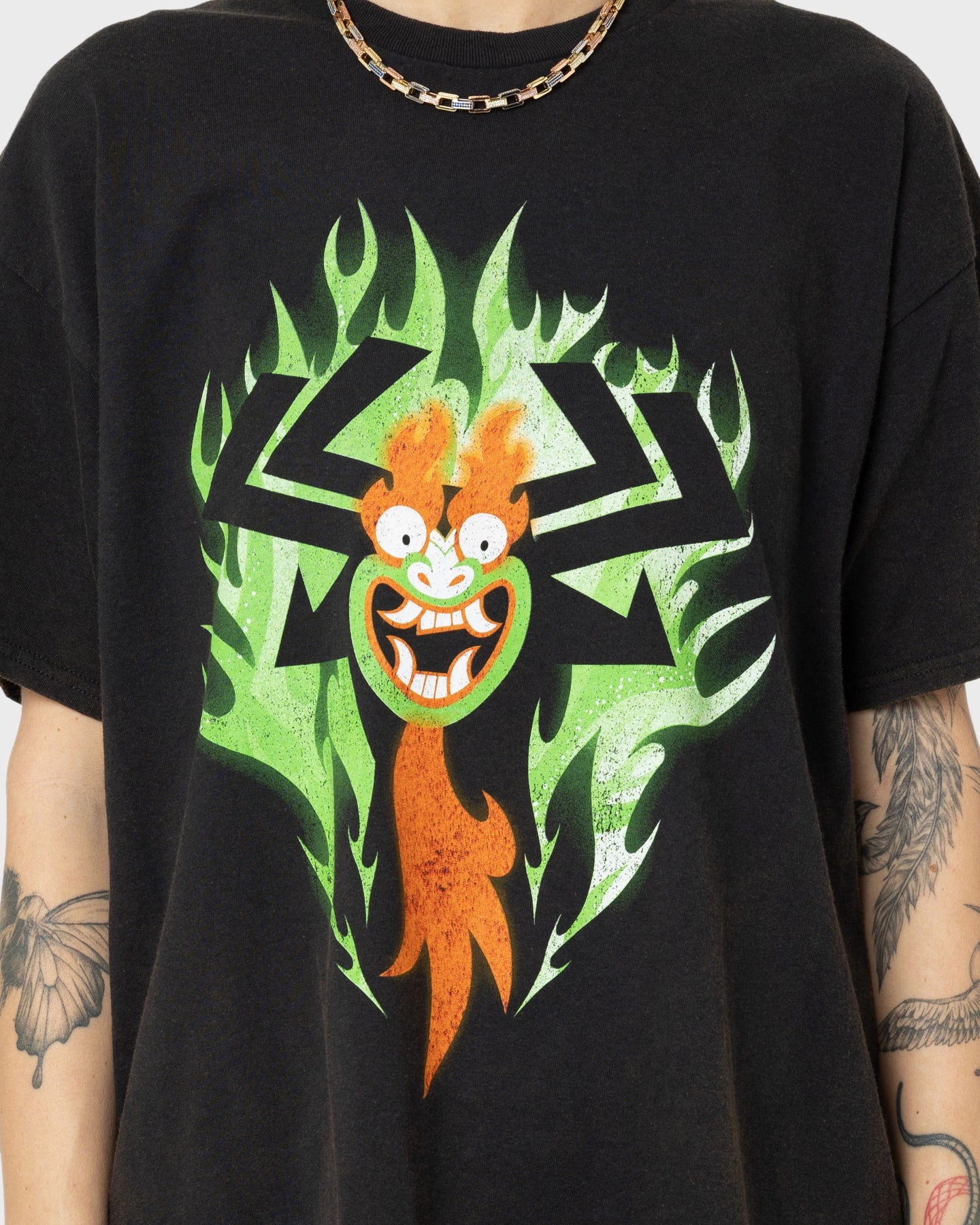 American Thrift X Samurai Jack Aku T-Shirt Black Wash Seasonal Outfit