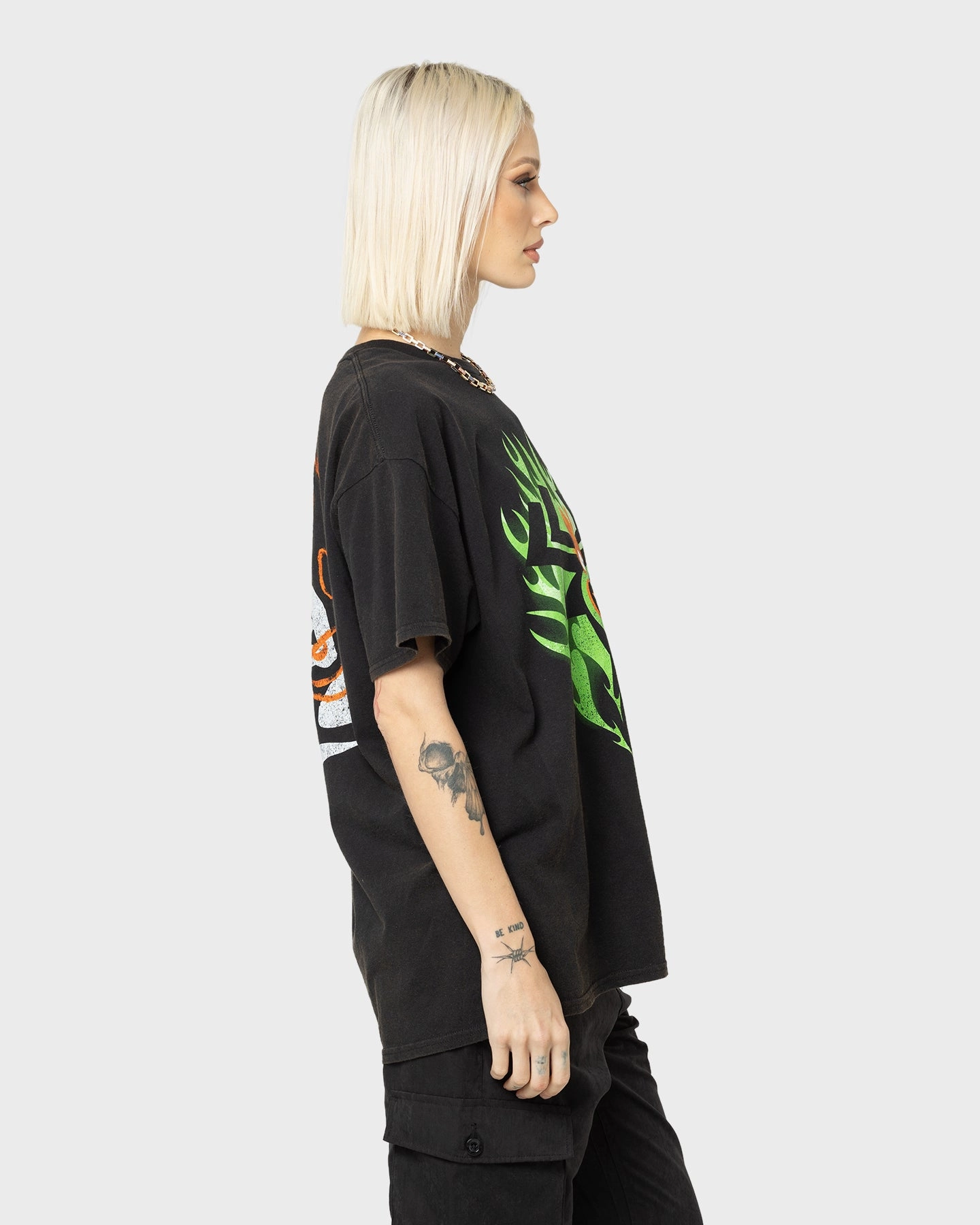 American Thrift X Samurai Jack Aku T-Shirt Black Wash Cozy Wearable