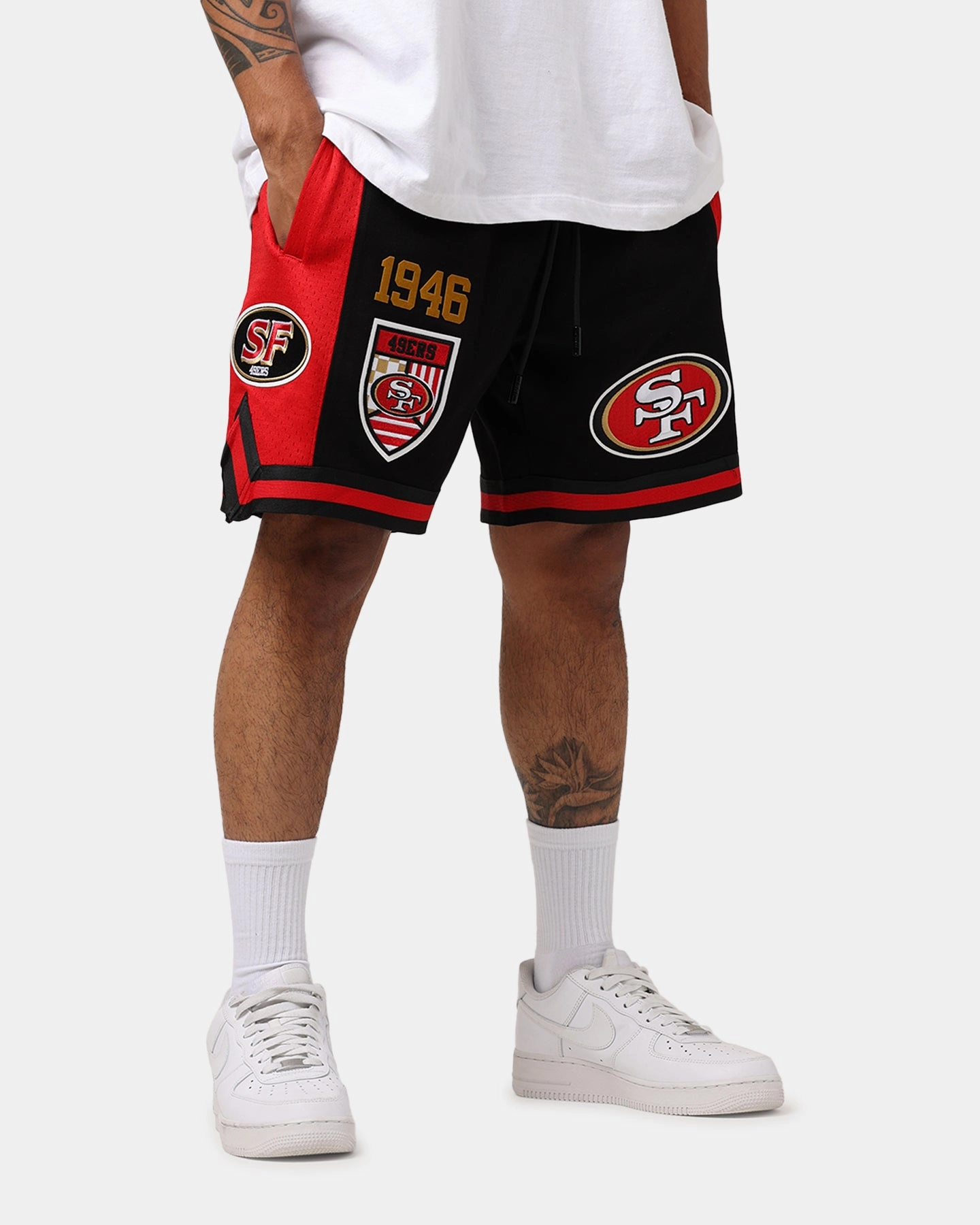 Pro Standard San Francisco 49ers Fast Lane 2.0 Shorts Black/Red High Durability Weave