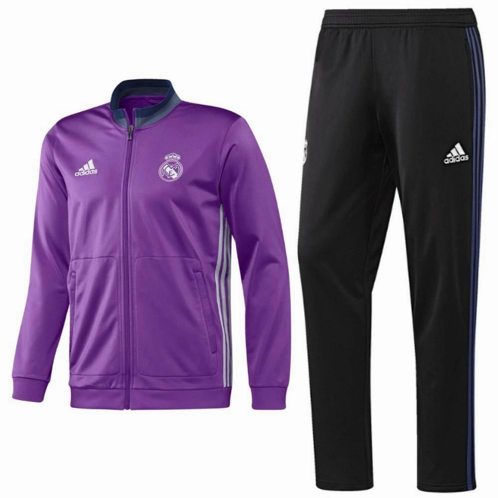 Real Madrid Jogging Training Soccer Tracksuit 2016/17 Purple - Adidas NonChafeEdging men's clothing