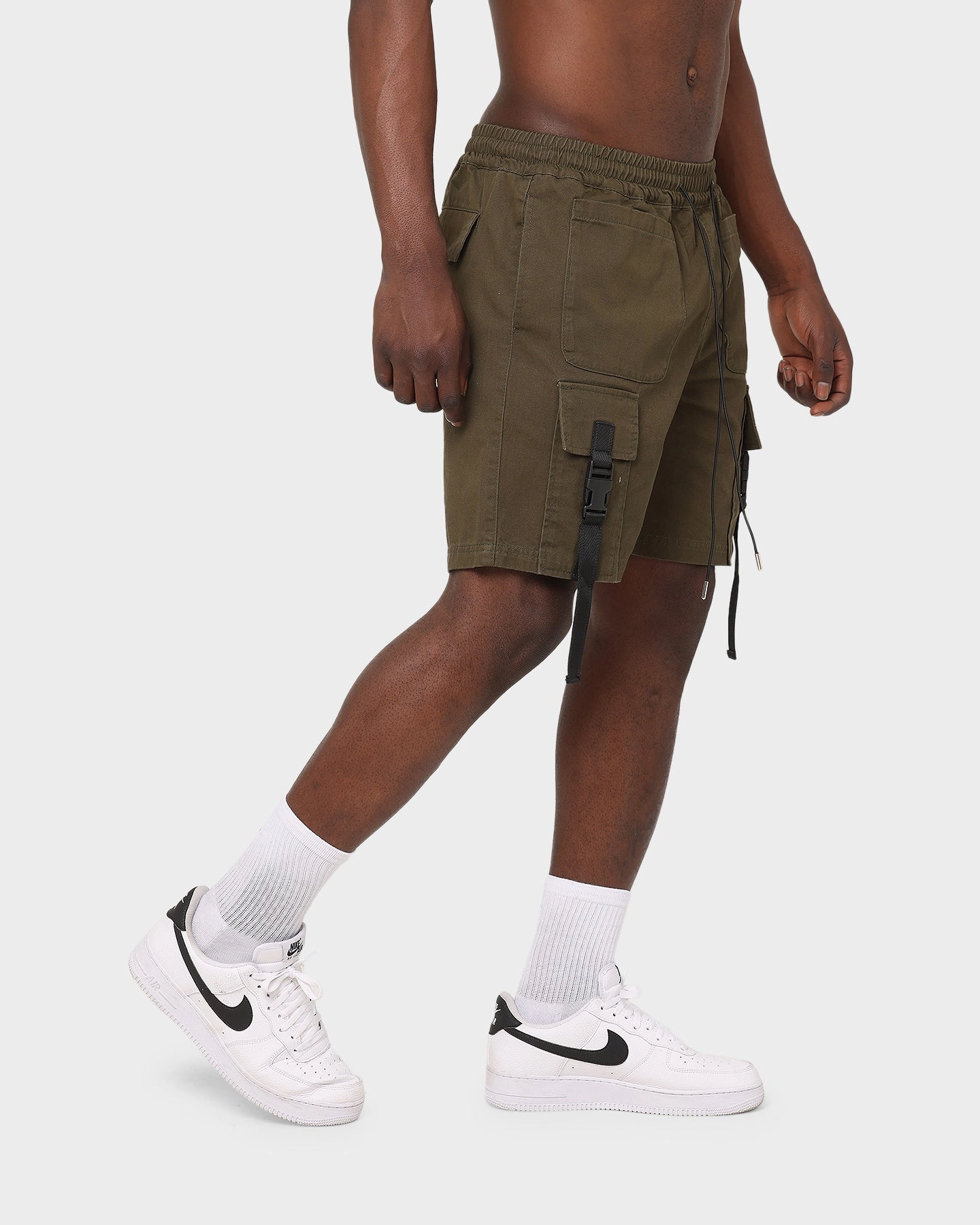 EN ES Minister Utility Cargo Shorts Khaki stretchy fabric rayon fabric