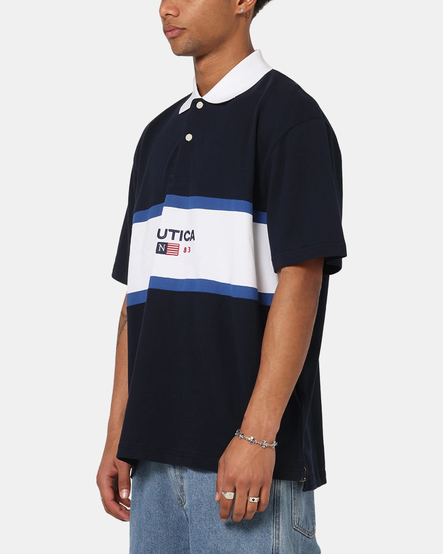 Nautica 83-Flag Block Polo T-Shirt Dark Navy Everyday Basic