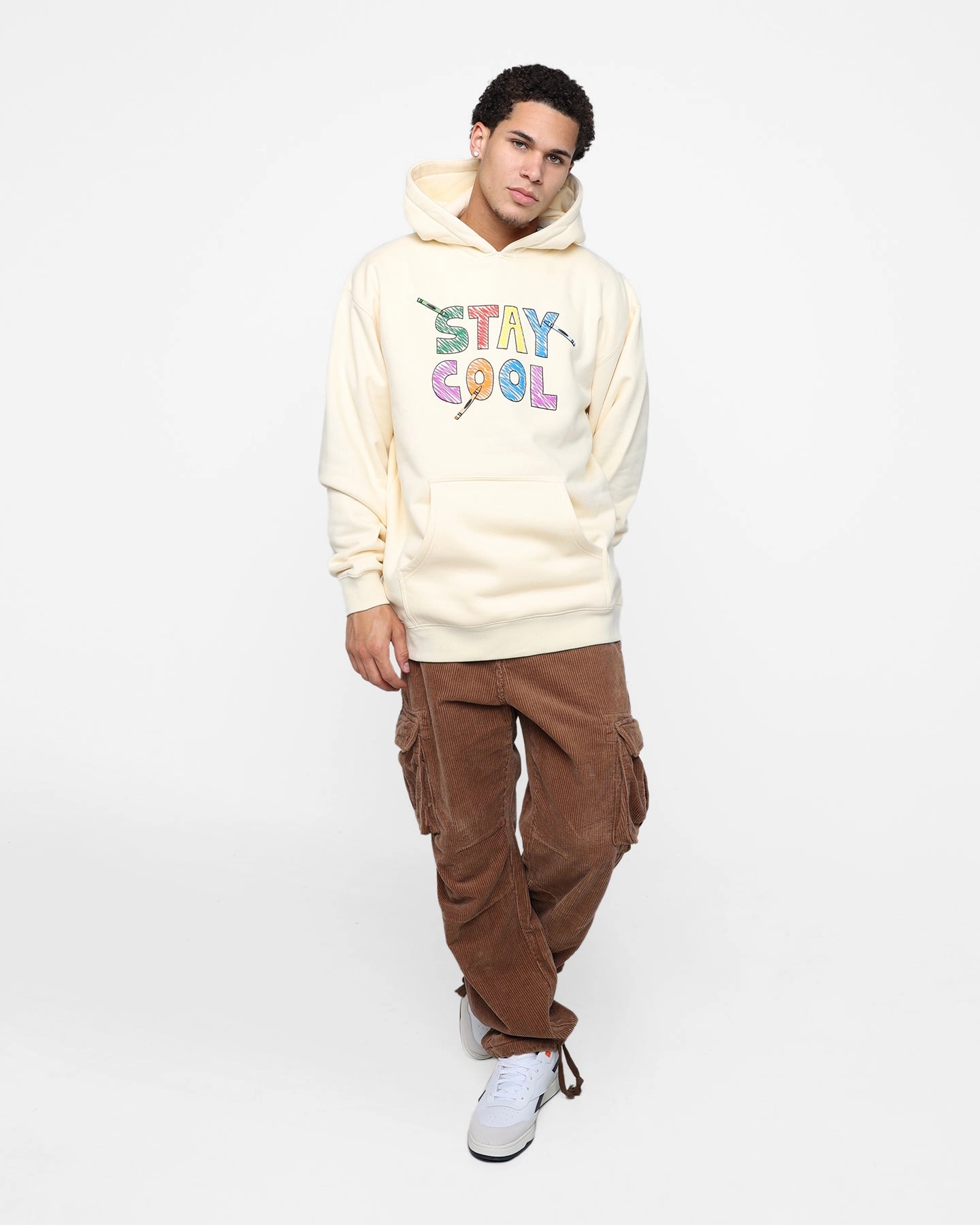 Double Stitched Seams STAYCOOLNYC Crayon Hoodie Cream