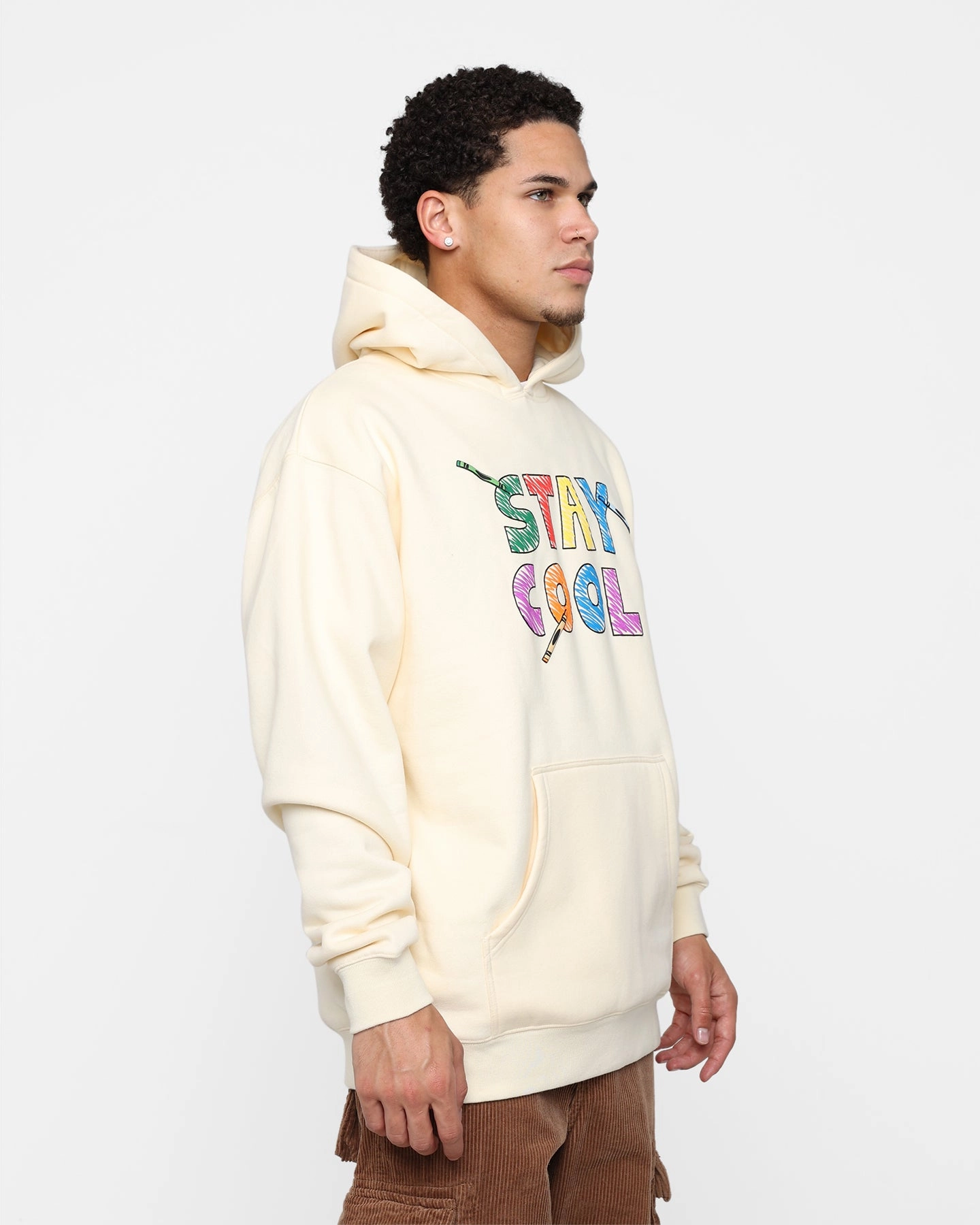 suitable for funerals STAYCOOLNYC Crayon Hoodie Cream