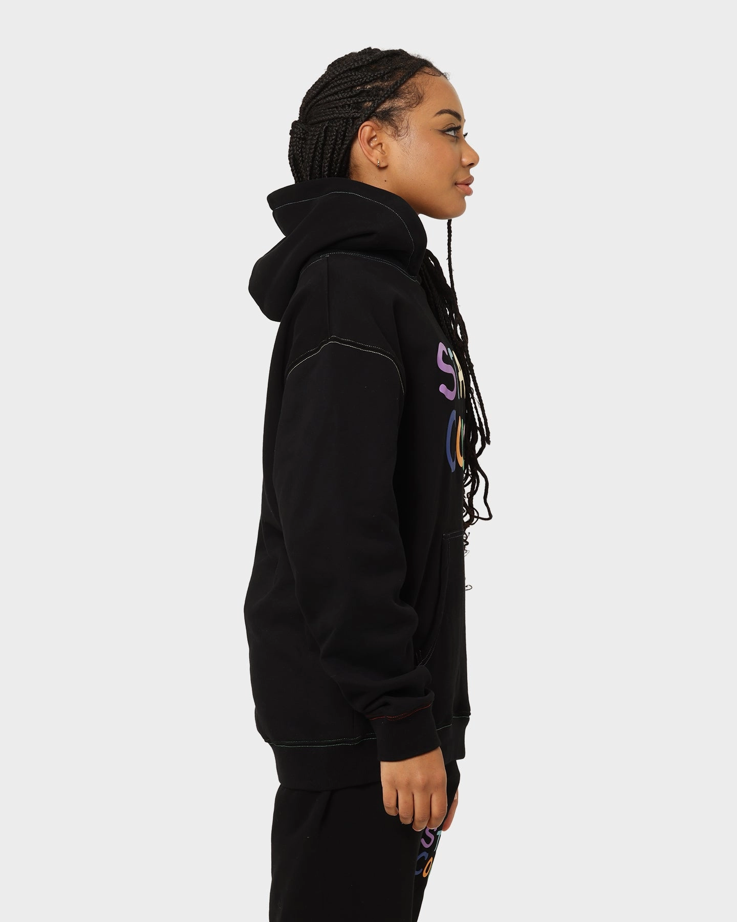WeightDispersing Padding Fade Resistant STAYCOOLNYC Puff Paint Hoodie Black