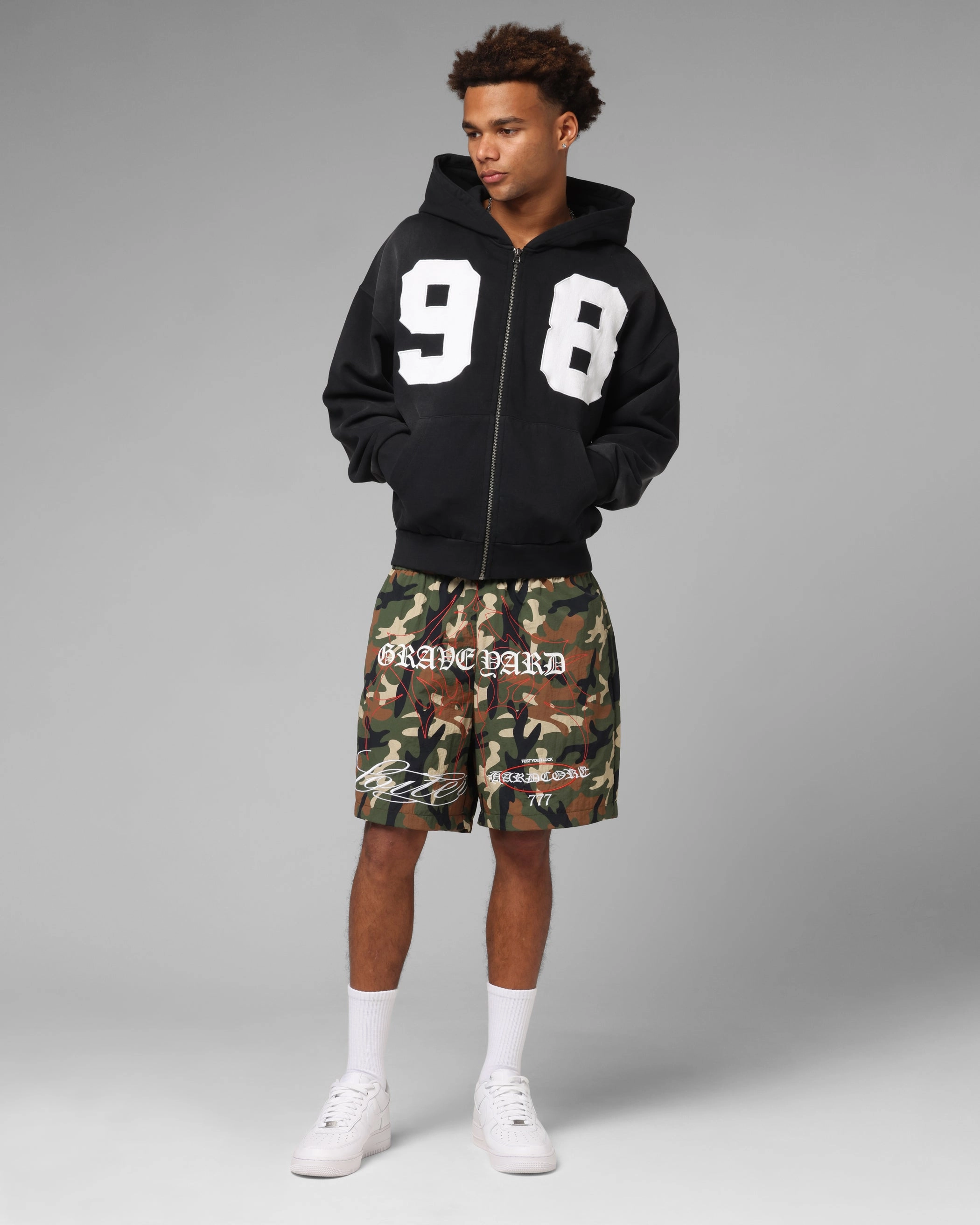 Loiter Cosmos Hoodie Washed Black suitable for modeling