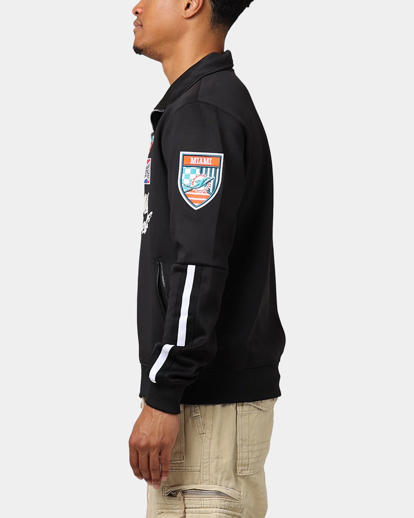 Pro Standard Miami Dolphins Fast Lane Track Jacket Black Flexible Layering