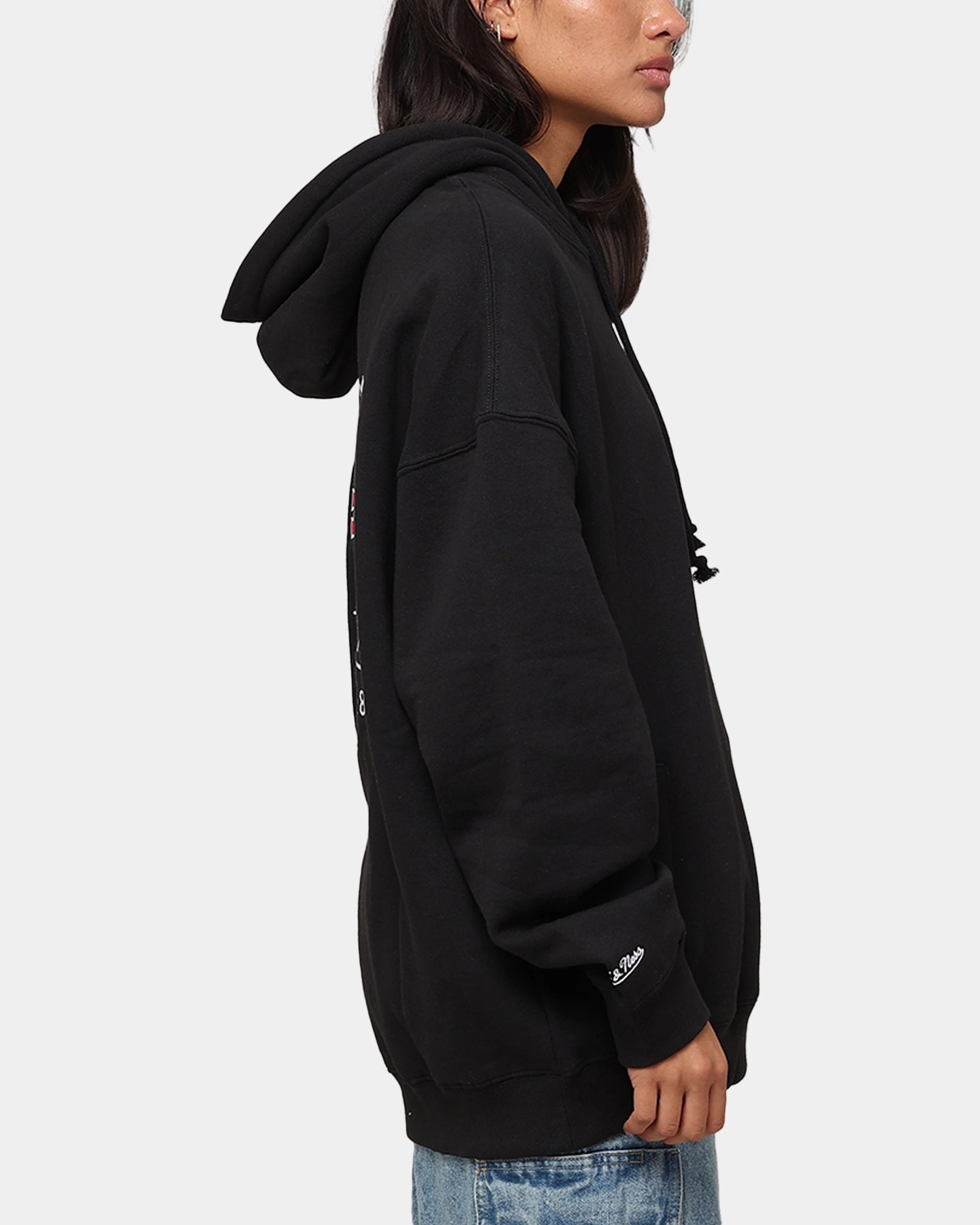 Cold Shield Articulated Elbows Mitchell & Ness Chicago Bulls Letterman Hoodie Black