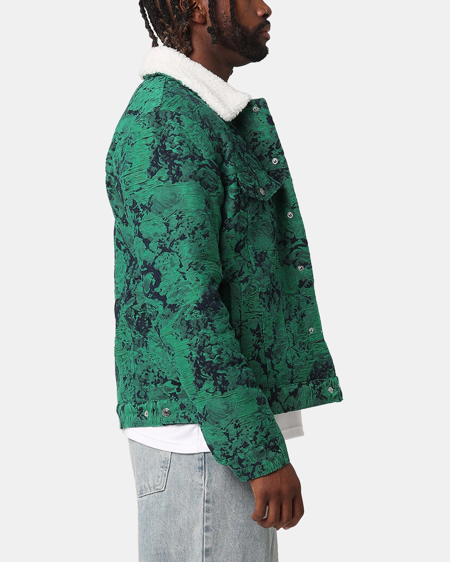 Street Comfort XXIII Chelsea Jacquard Sherpa Jacket Green/Blue