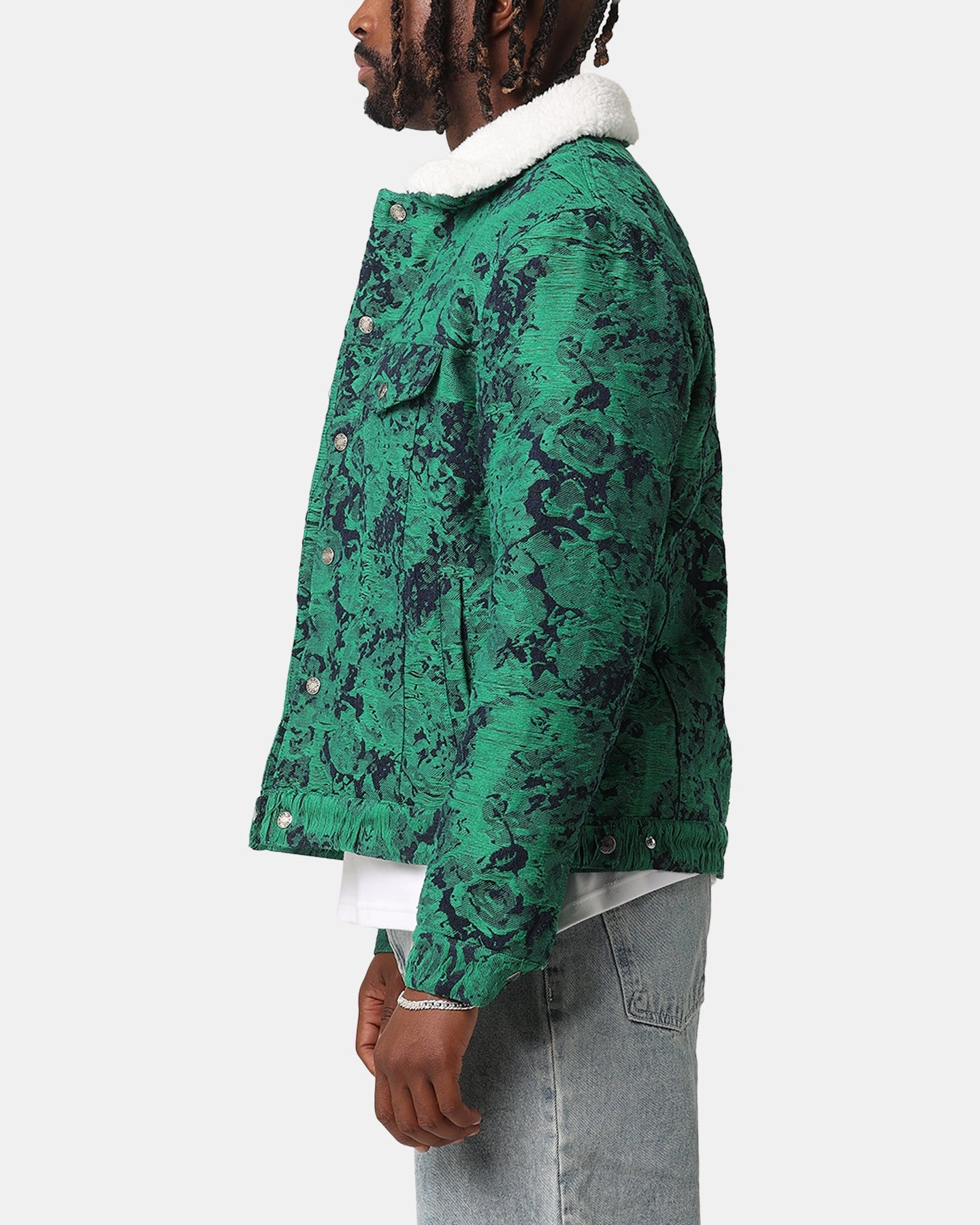 Likelihood Insulated Core XXIII Chelsea Jacquard Sherpa Jacket Green/Blue