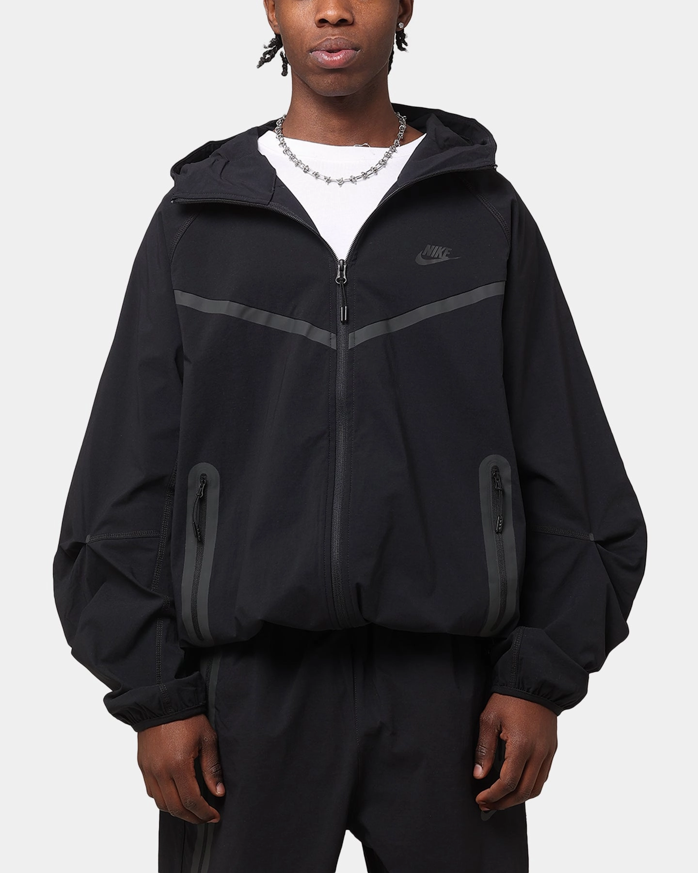 Bestow Simple Fit Nike Tech Woven Full Zip Jacket Back/Black/Black