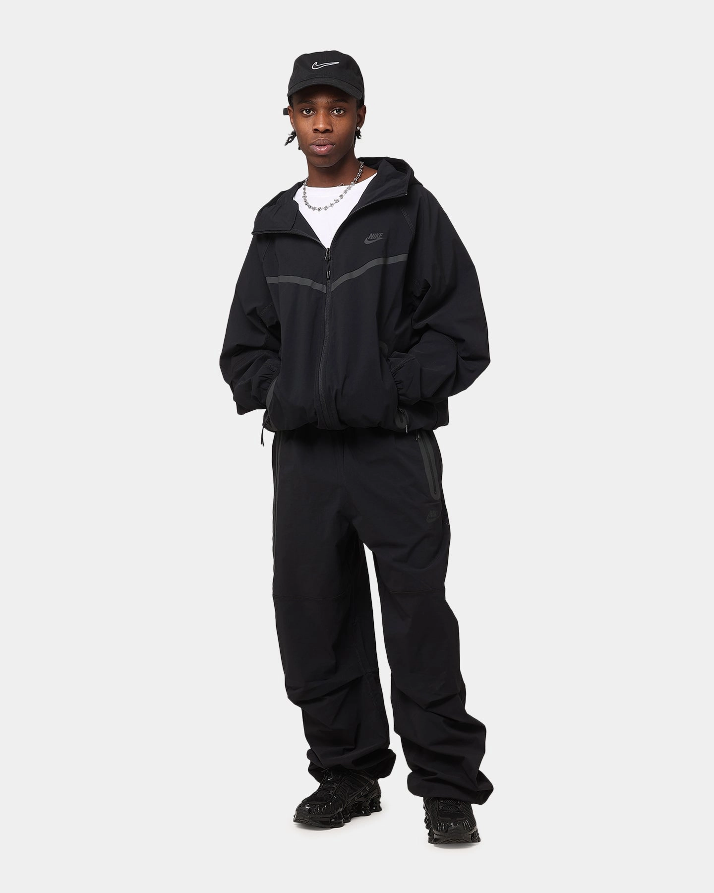 neutral - colored Nike Tech Woven Full Zip Jacket Back/Black/Black