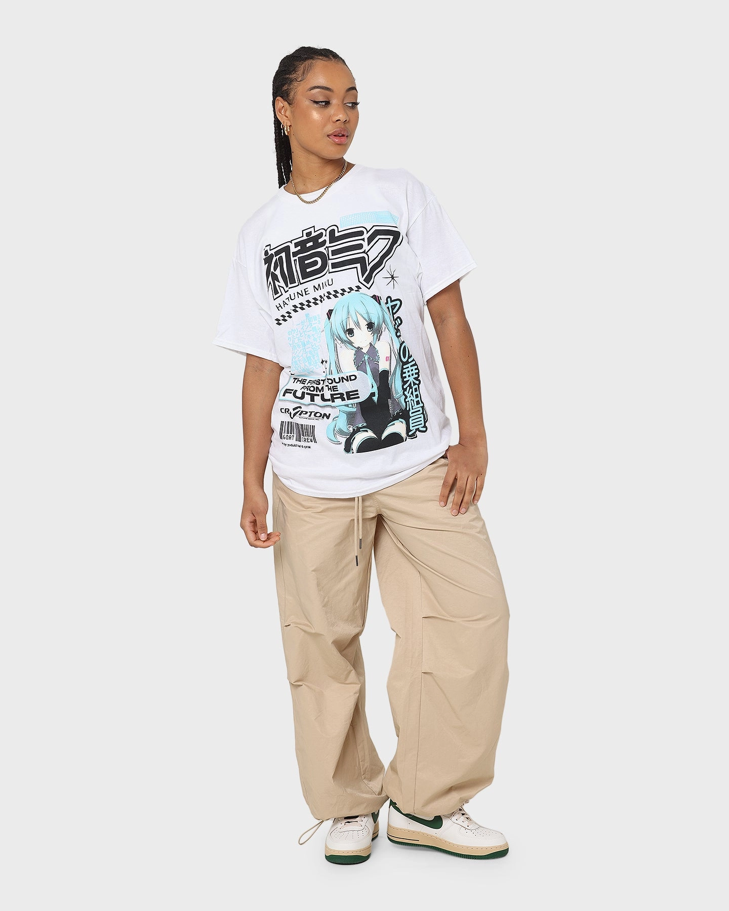 Quick-Drying Shirt Goat Crew X Hatsune Miku Future Sound T-Shirt White