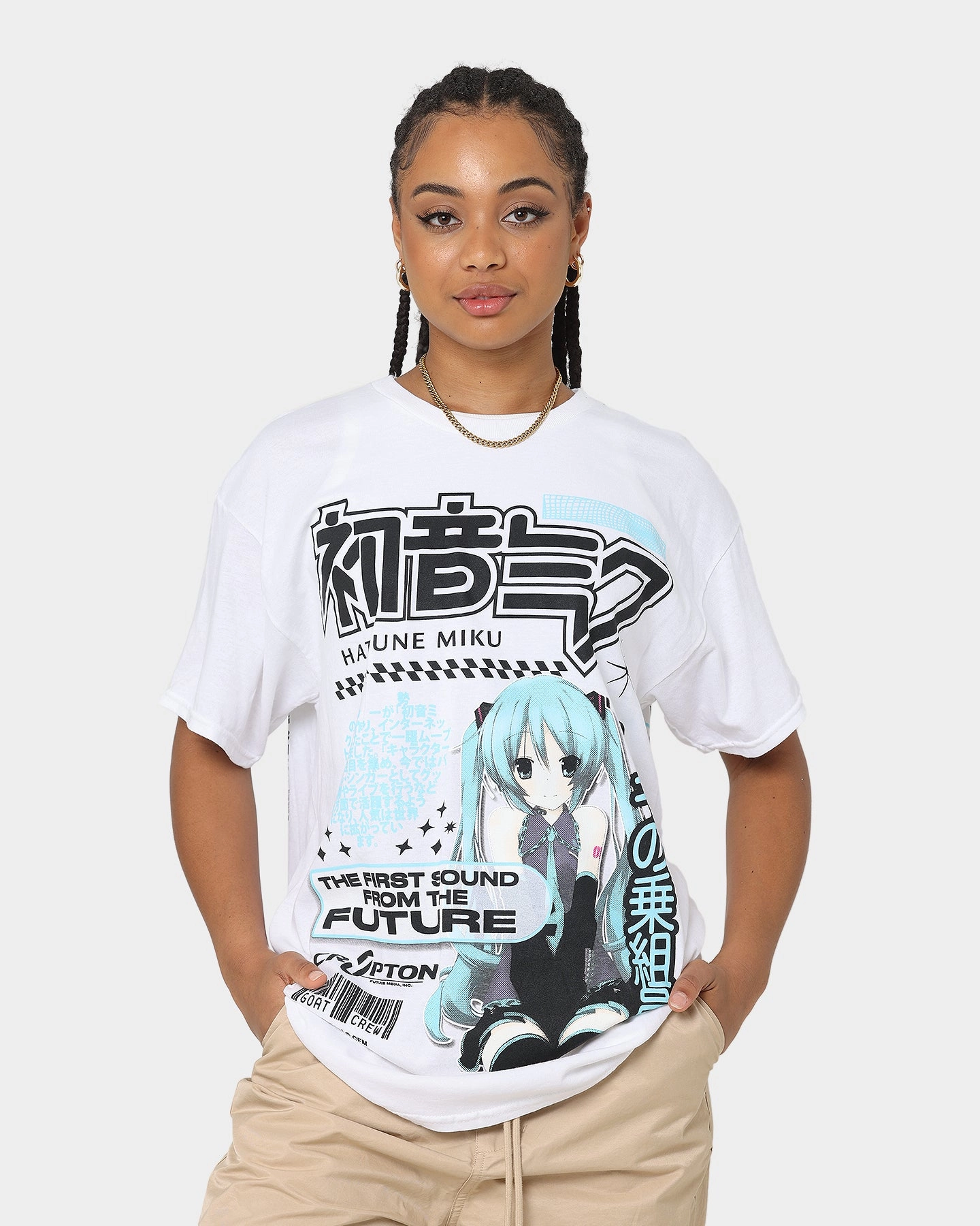 Goat Crew X Hatsune Miku Future Sound T-Shirt White hypoallergenic MoistureWicking