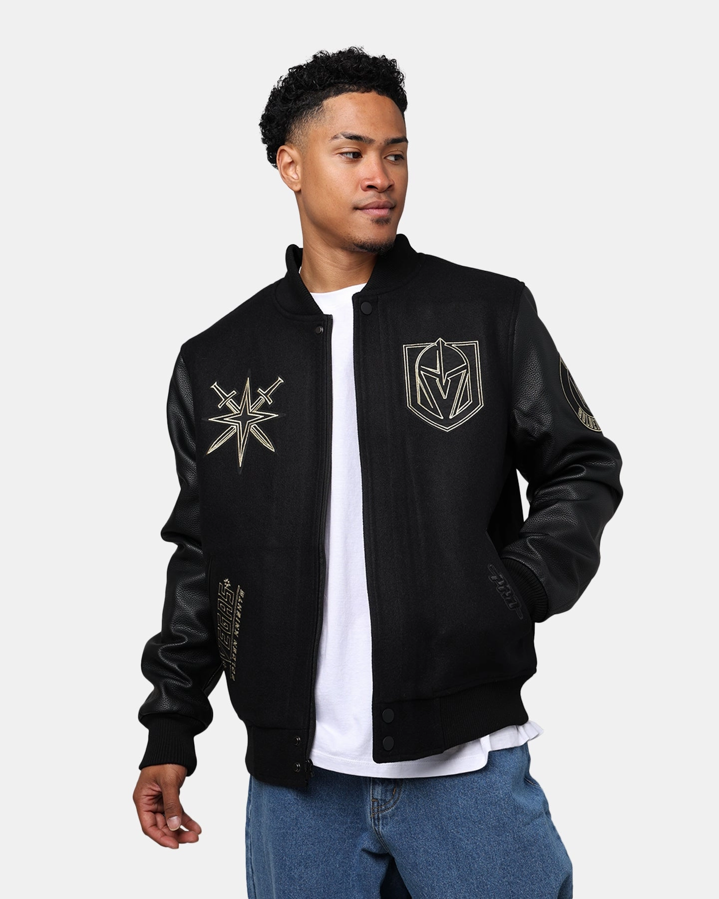 Pro Standard Vegas Golden Knights 'Black & Gold' Varsity Jacket Jet Black Surf