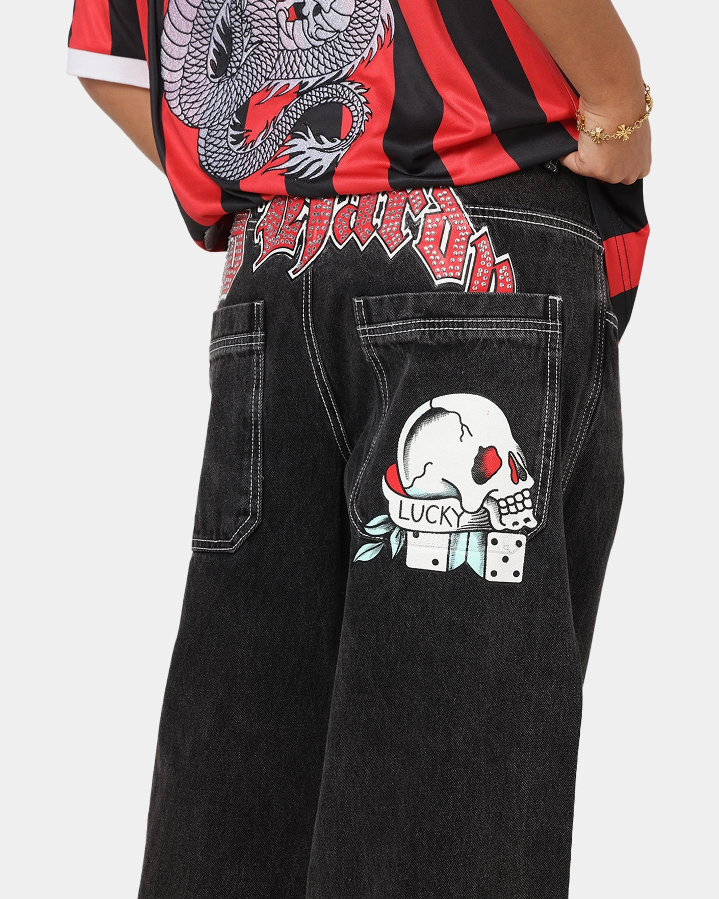 Ed Hardy Lucky Jeans Black Office Wear Casual