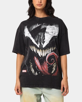 Goat Crew Marvel Spider-Man Y2K Venom The Host Vintage T-Shirt Black Acidwash Light Comfort Style Seasonal Comfort Style