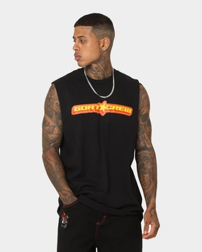 Goat Crew Star Muscle T-Shirt Black Long Sleeve Side Vent Design