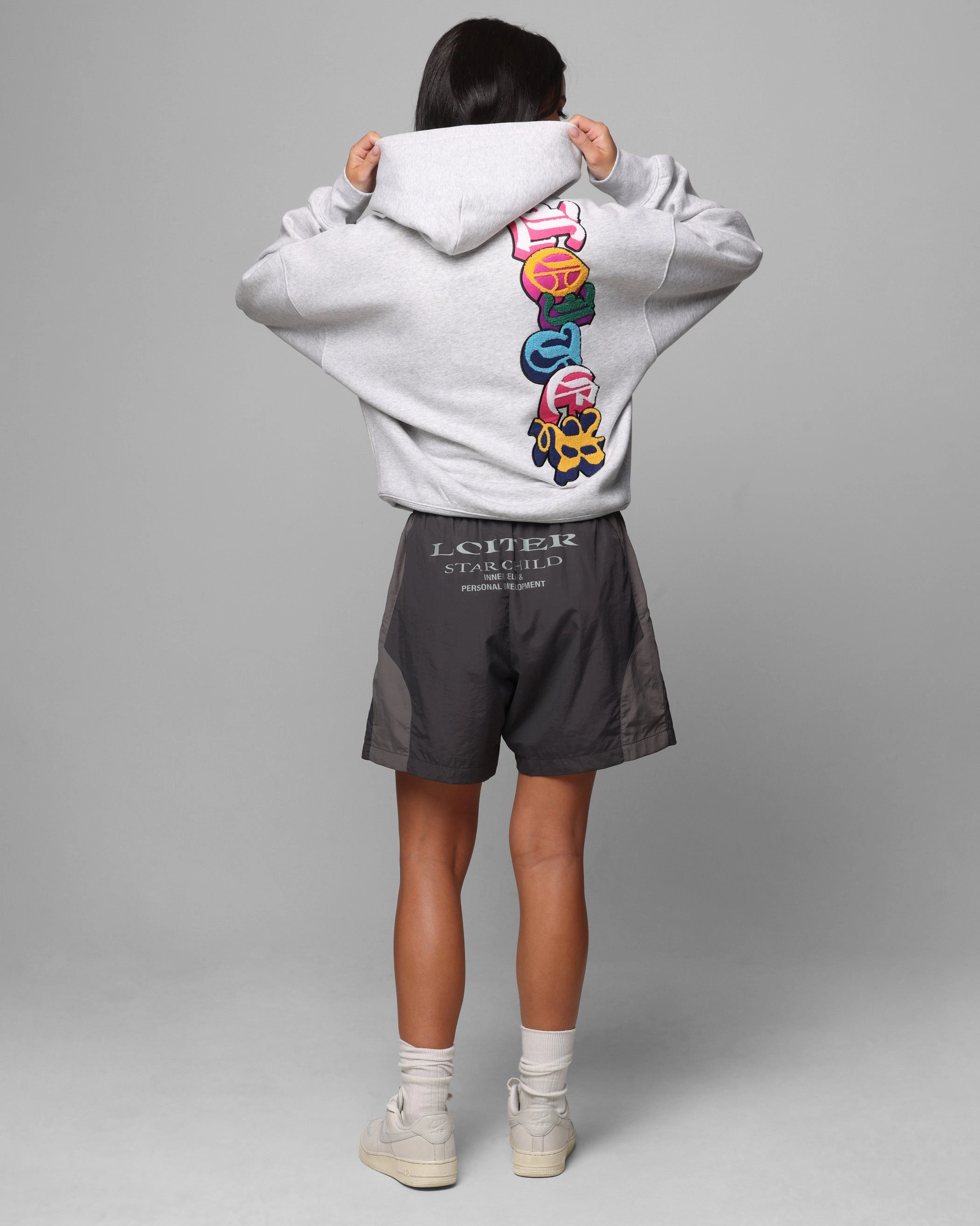 Loiter Chenille Premium Hoodie Grey Marle Modern Aesthetic