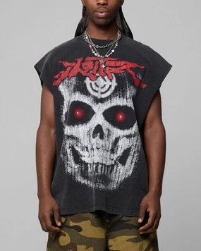 Loiter Ski Mask Muscle T-Shirt Vintage Black Minimal Fashion Basic Top