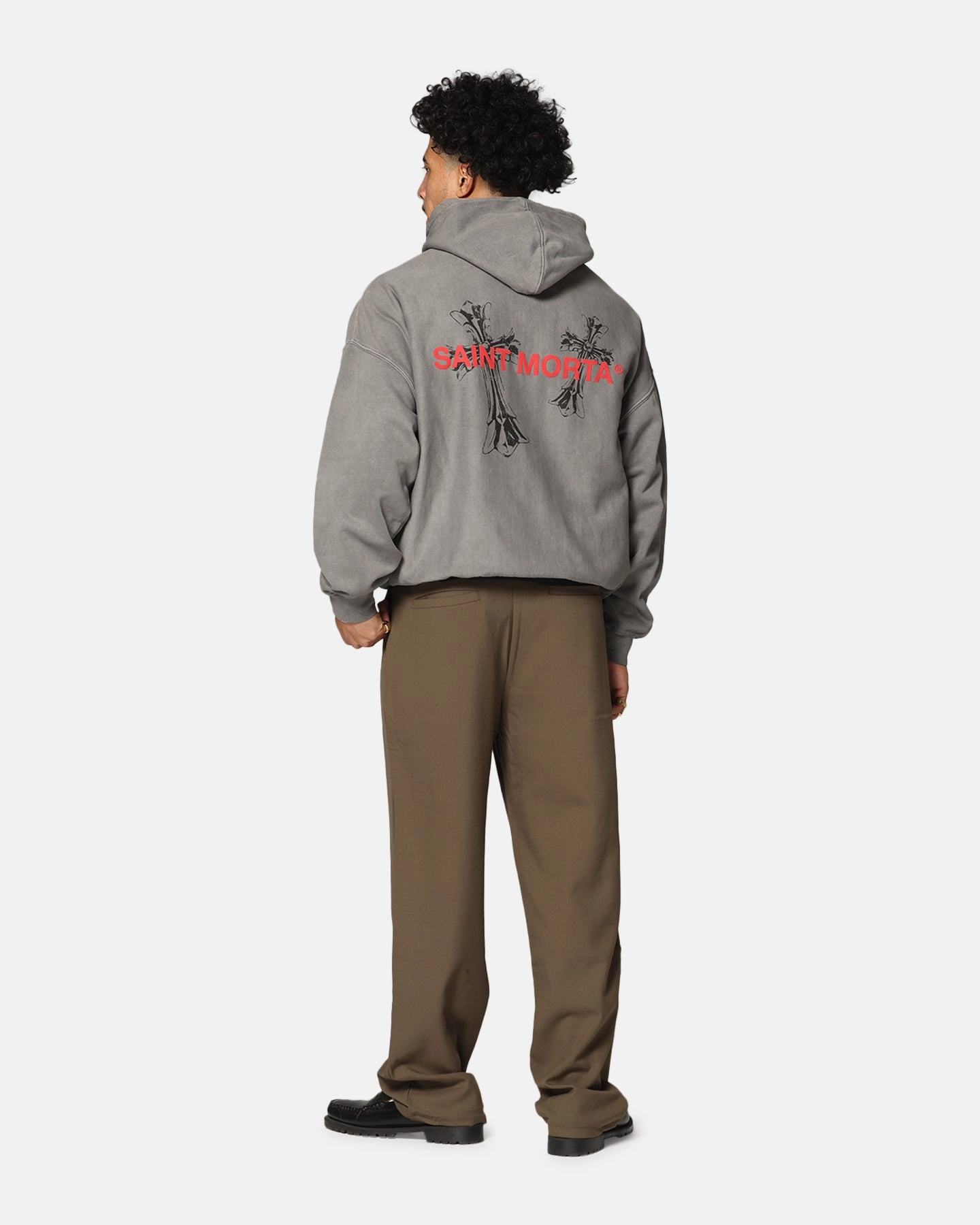 Athleisure Look Saint Morta Memoriam Boxy Hoodie Washed Charcoal