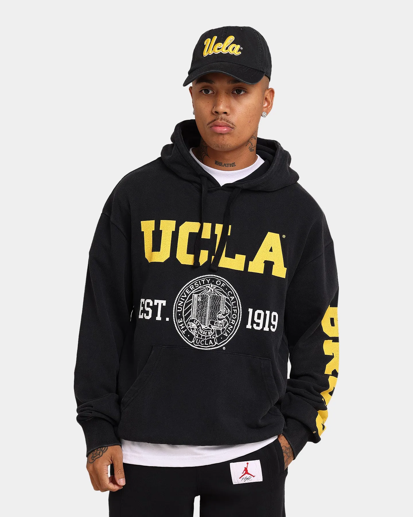 Hope Weather Resistant Coating UCLA UCLA 1919 Shield Vintage Hoodie Washed Black
