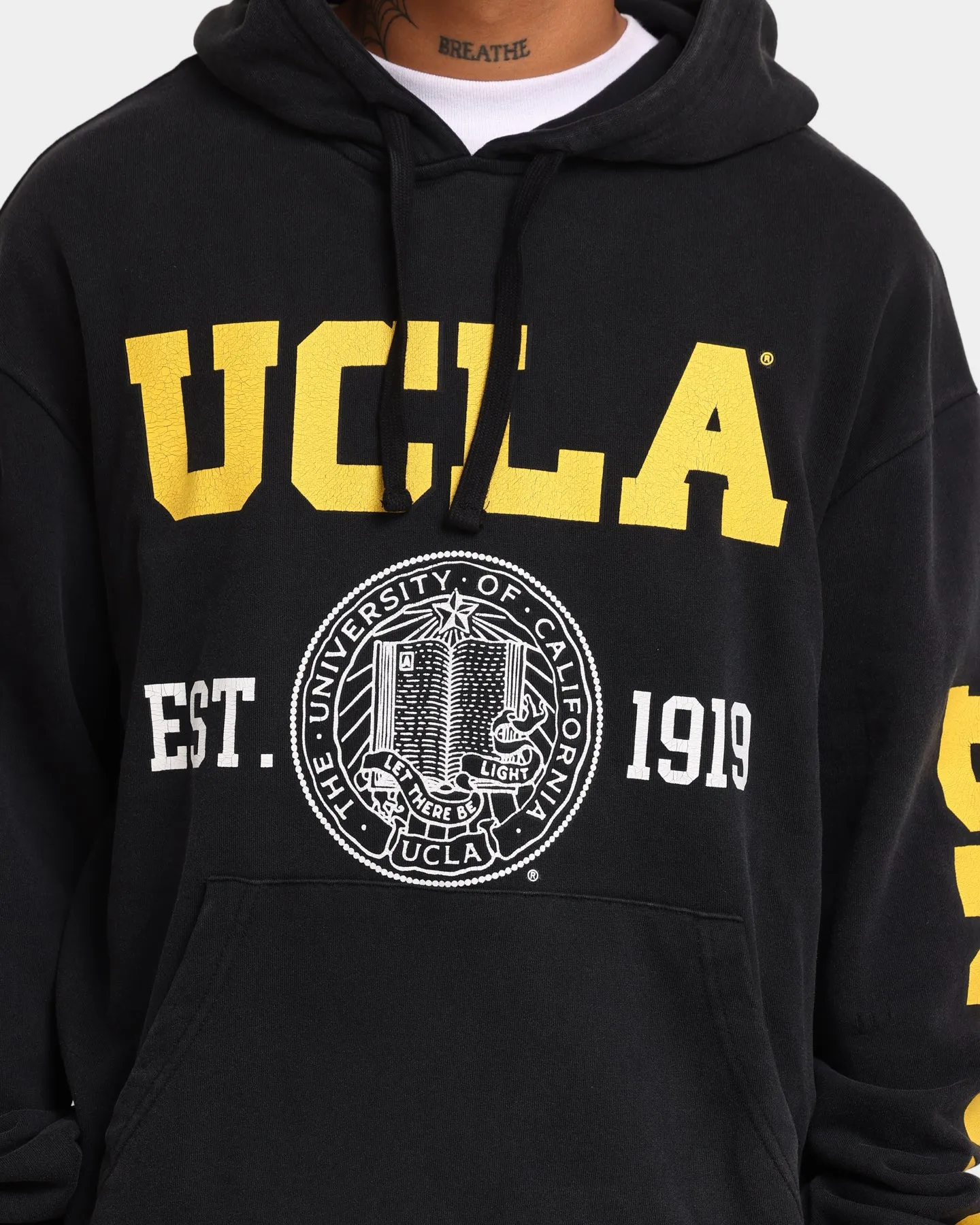Bestow UCLA UCLA 1919 Shield Vintage Hoodie Washed Black