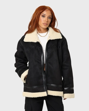 Secure Storage Karl Kani Retro Faux Shearling Jacket Black